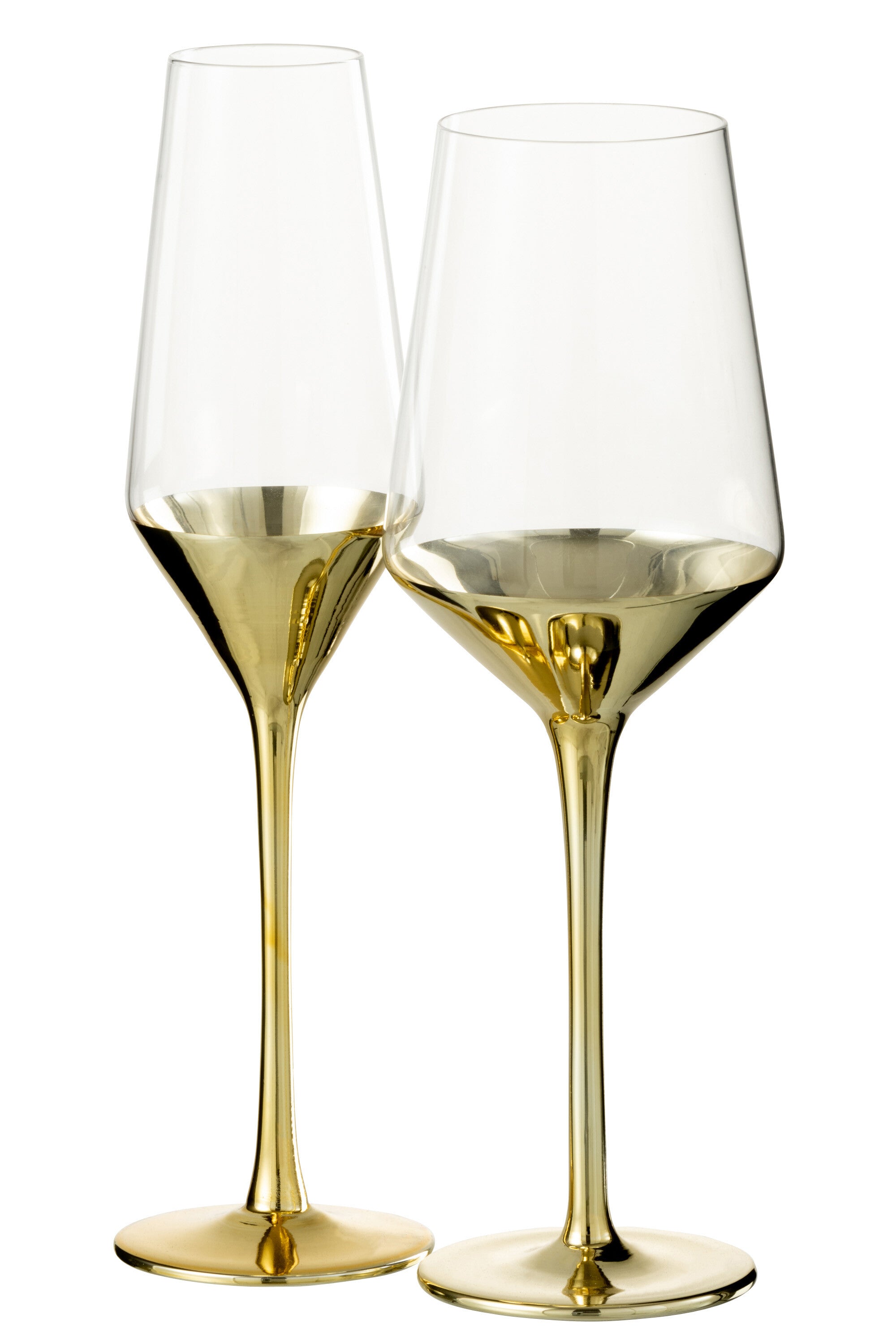 Weinglas Glas Gold/Transparent