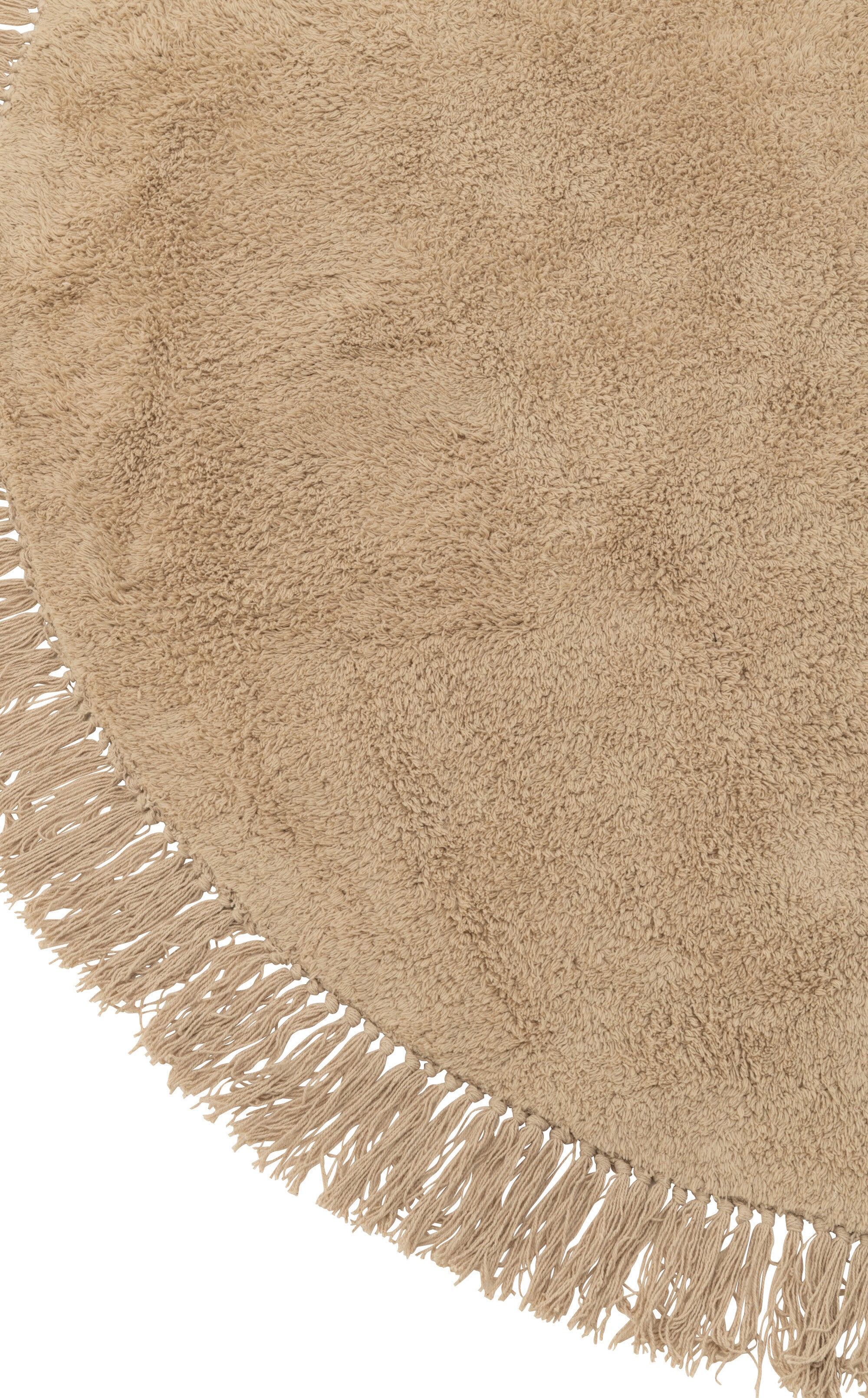 TEPPICH RUND+FRANSEN DUNKEL BEIGE