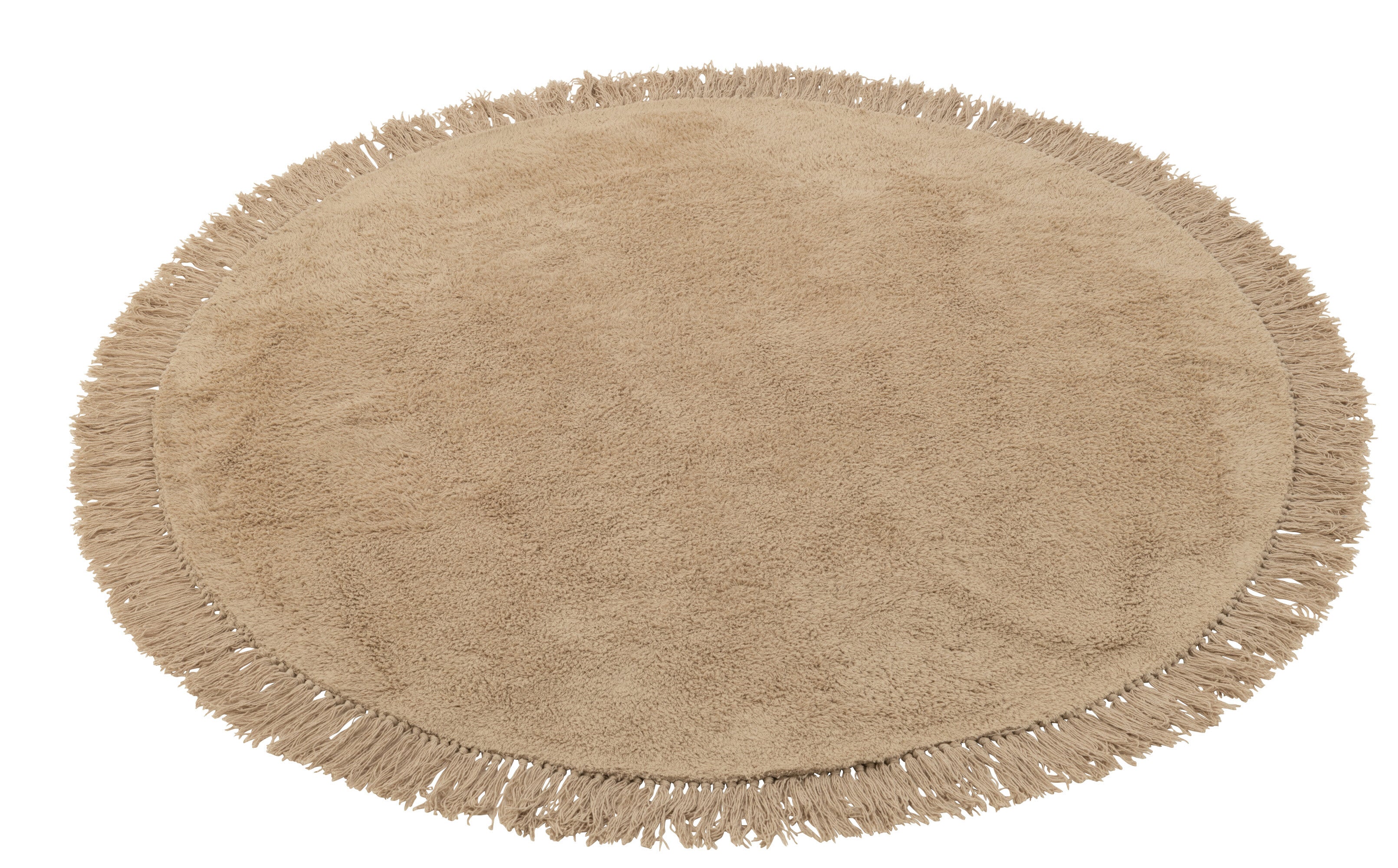 TEPPICH RUND+FRANSEN DUNKEL BEIGE