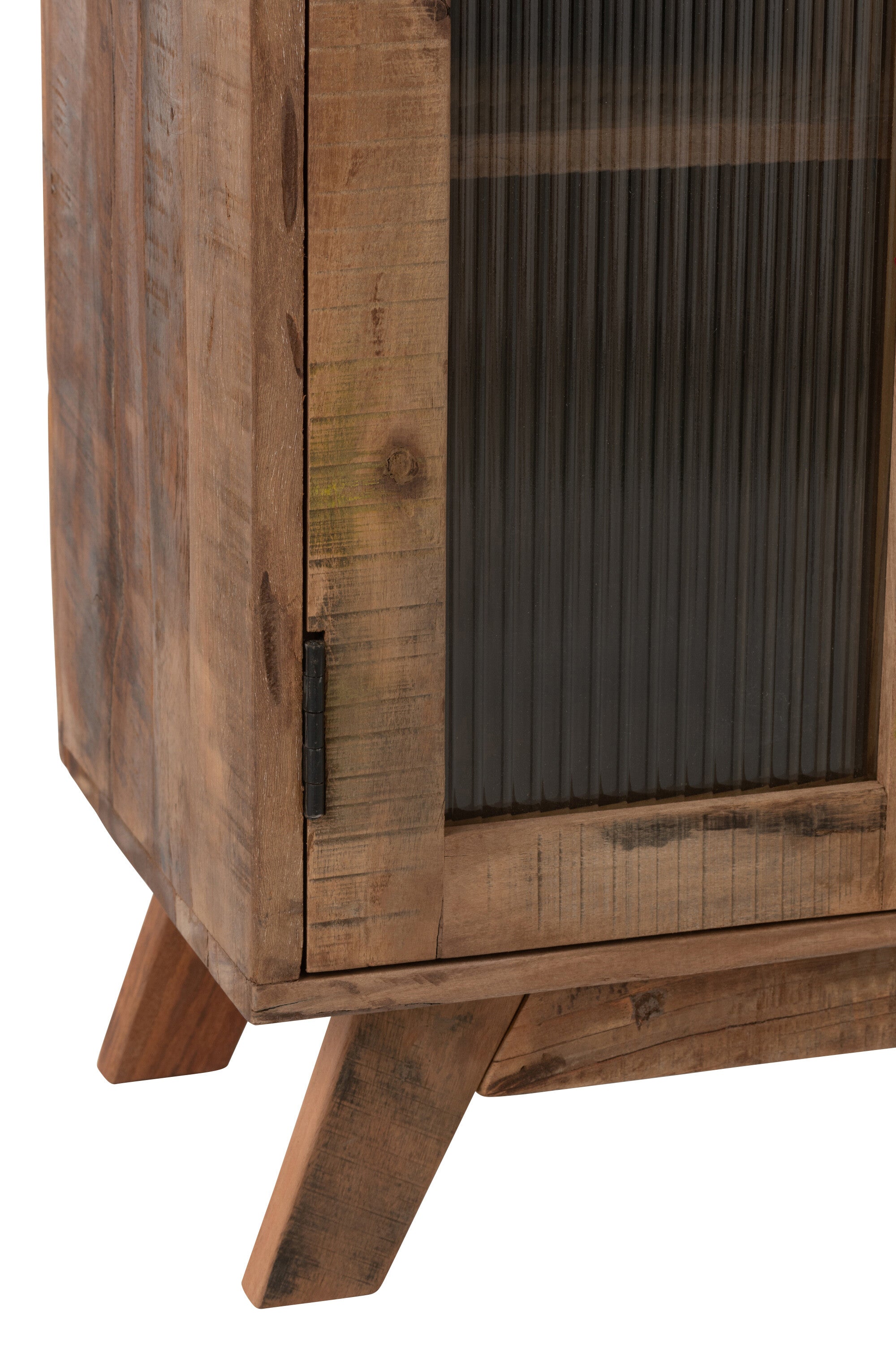 Highboard Retro Recyceltes Holz/Glas Natur