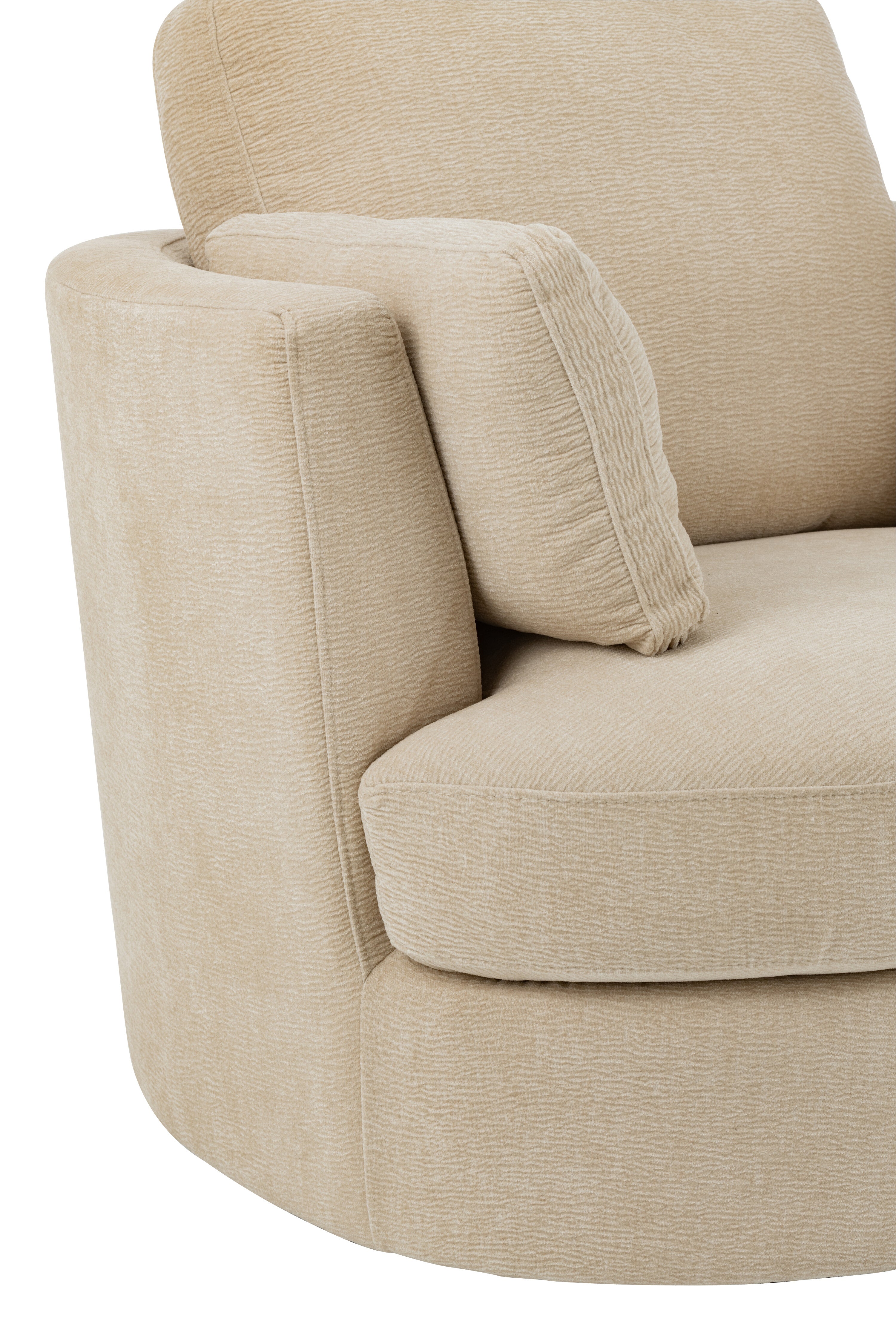 Loungesessel Swiv Pappelholz/Schaum Beige