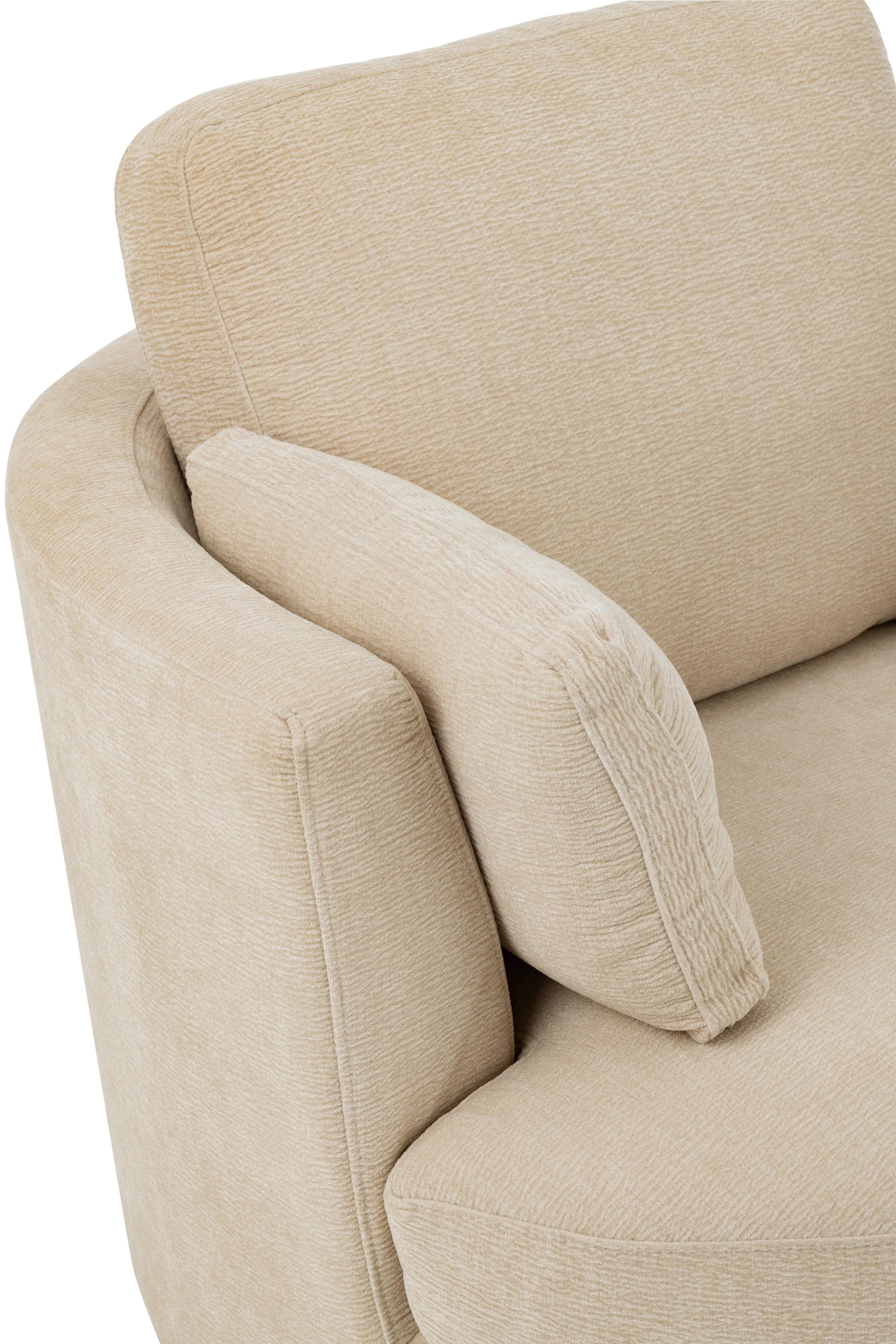 Loungesessel Swiv Pappelholz/Schaum Beige