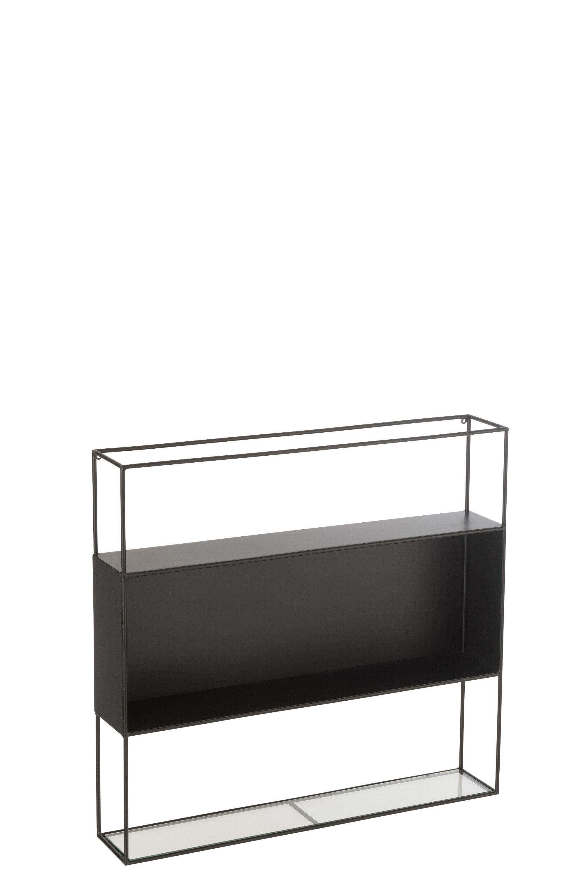 Regal Luc breit Metall/Glas Schwarz