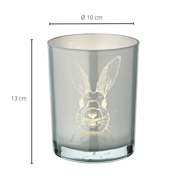 Glas Windlicht Hase H 13 cm - Edzard