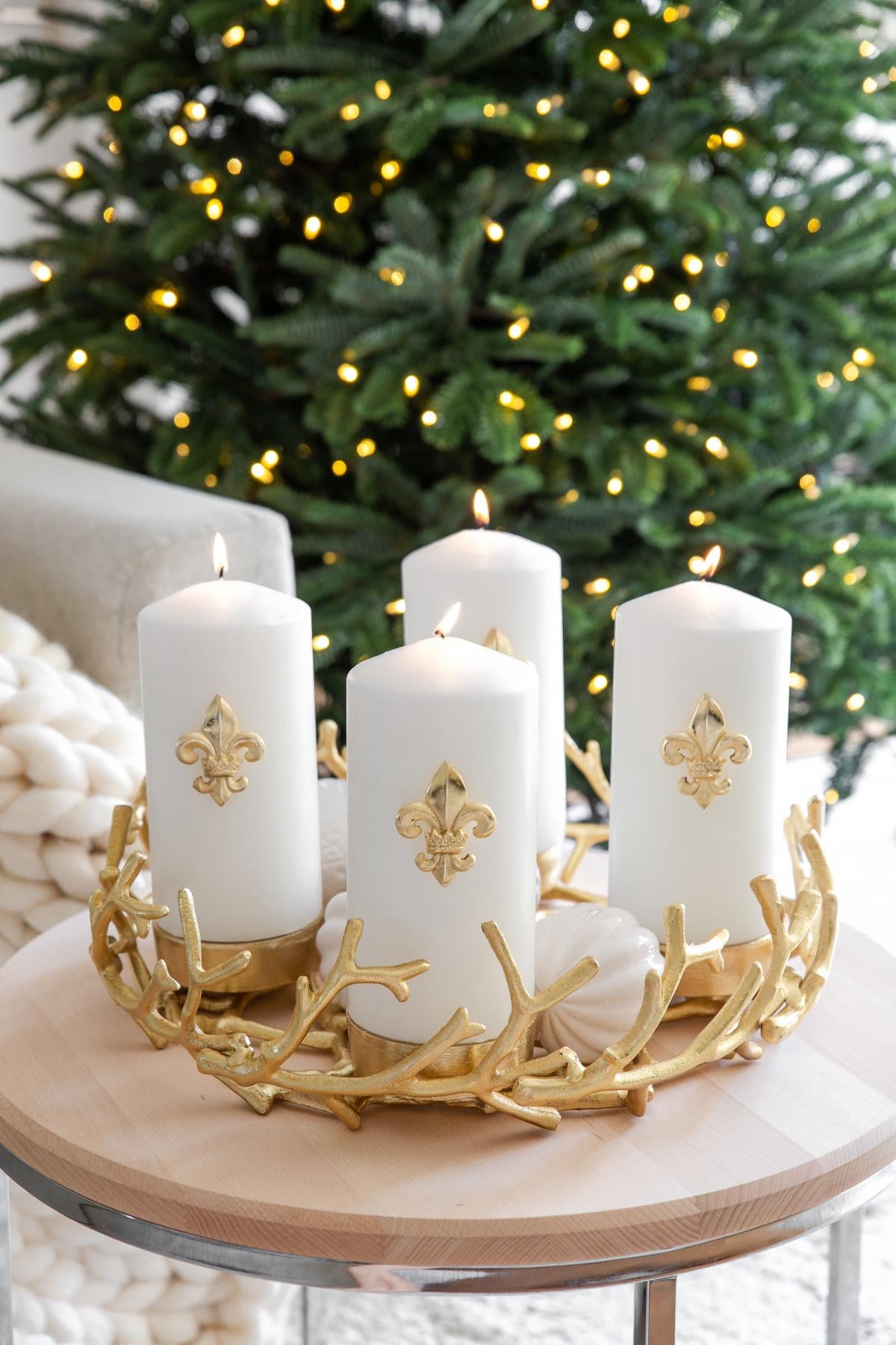 Adventskranz Porus gold Ø 30 cm - Edzard