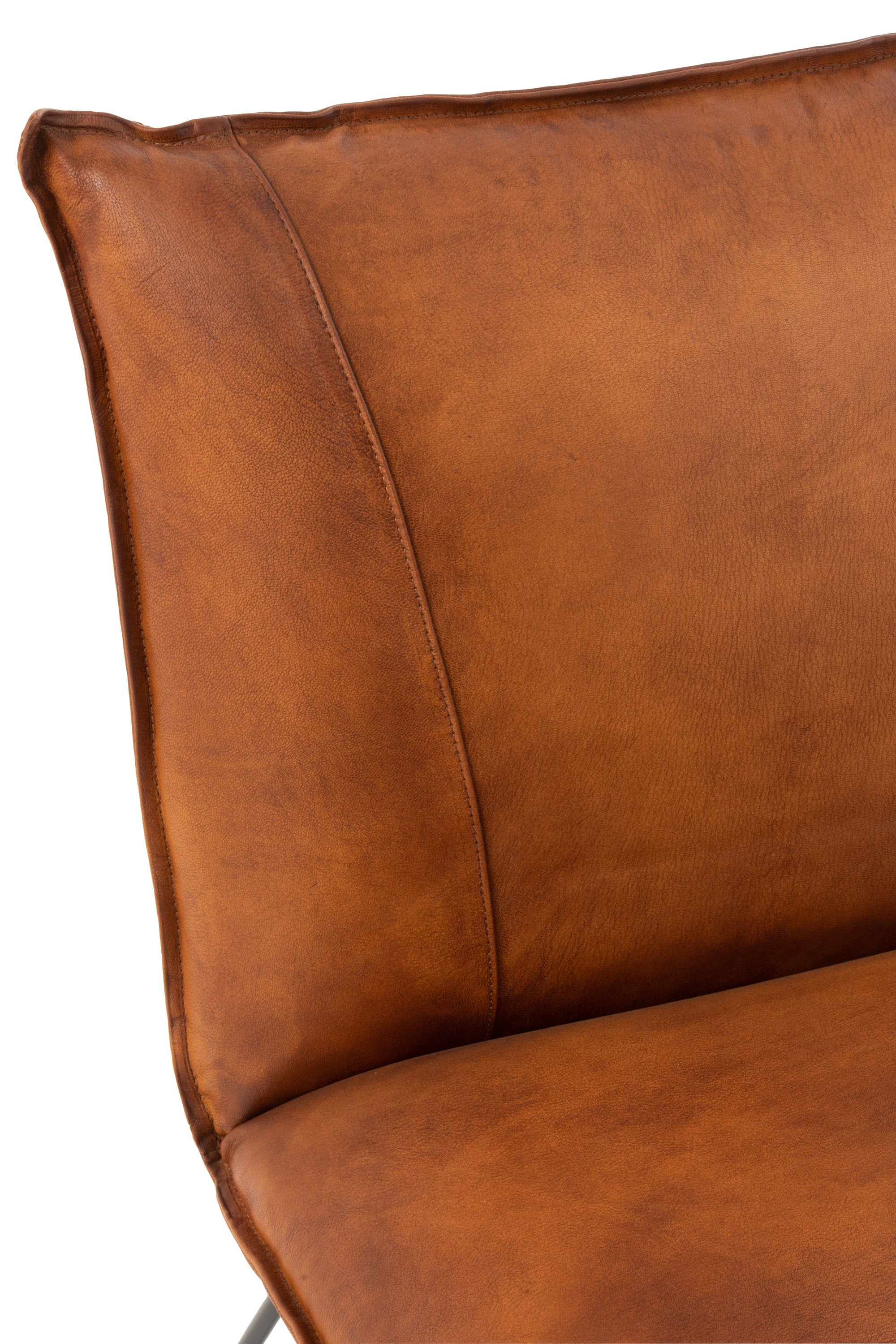 LOUNGE STUHL LOUNGE AVI LEDER/EISEN COGNAC (56,5x65,5x85,5cm)(2x)