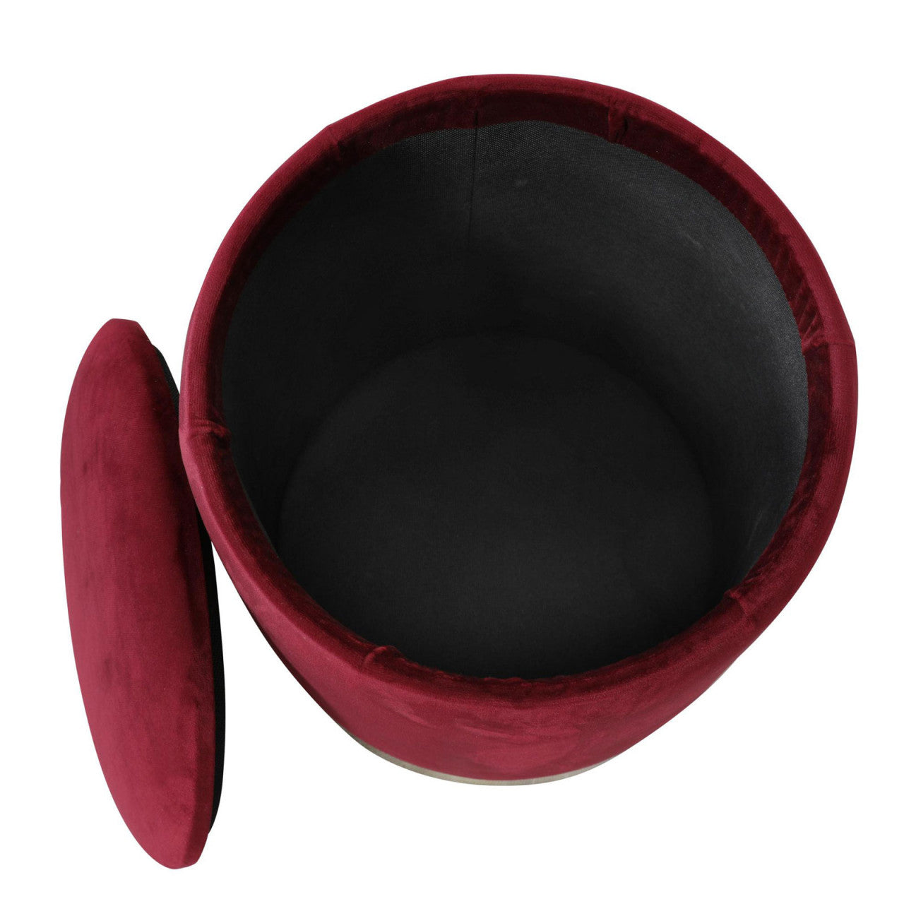 Samthocker Sitzhocker Samt Pouf Sitzpouf Velour Hocker Hochwertig mit Stauraum u. Deckel Ø 31 H 38 c