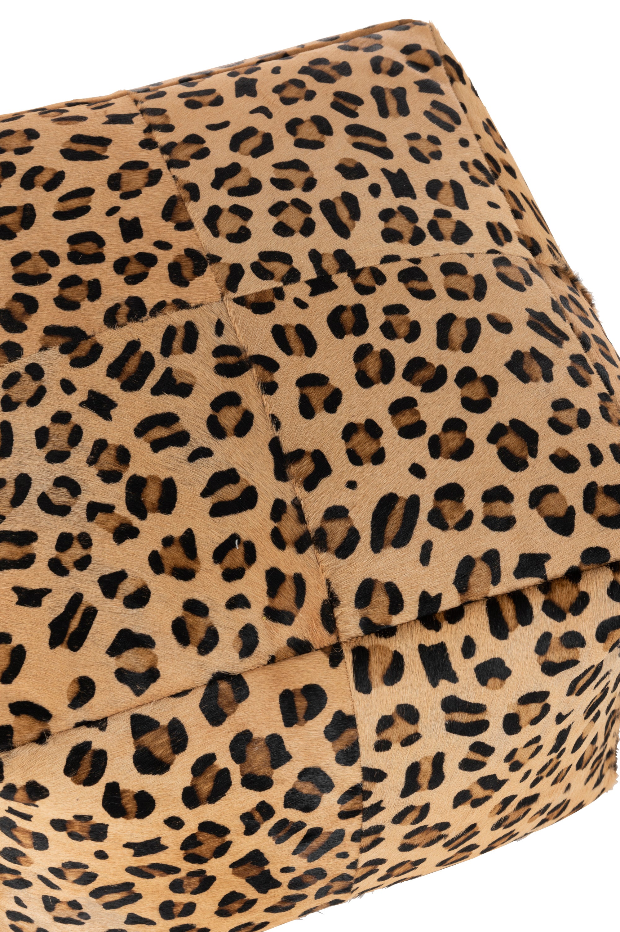 POUF LEOPARD VIERECKIG LEDER MIX (45x45x33cm)