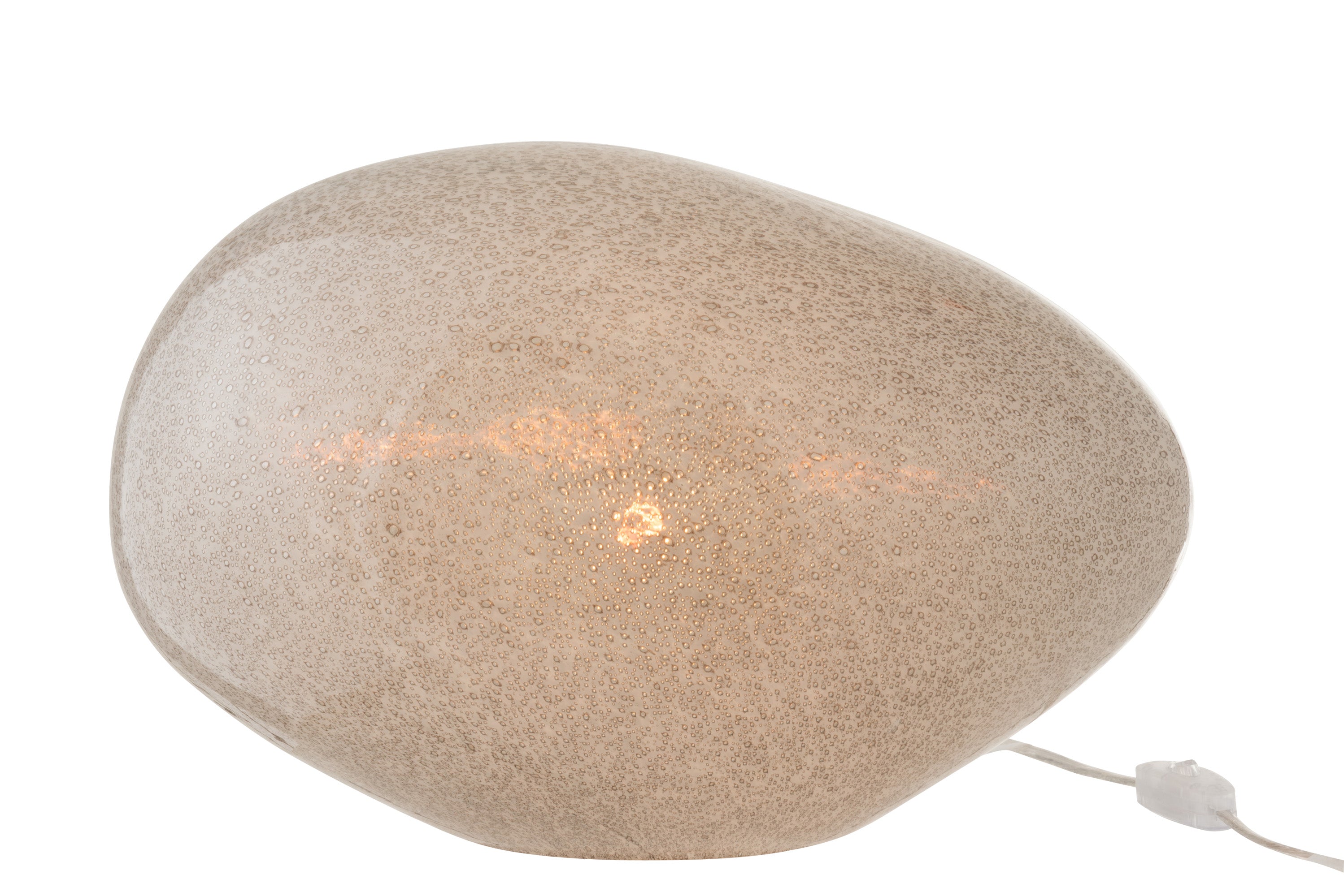 LAMPE DANY OVAL GLAS HELLGRAU (40x32x26cm)