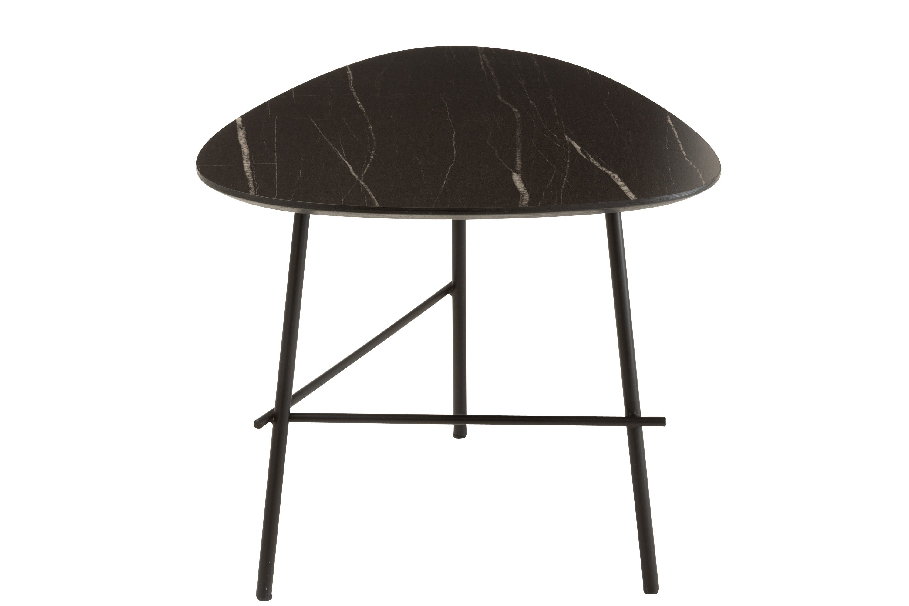 BEISTELLTISCH MARMOR BEDRUCKT MDF/METALL SCHWARZ (60x52x50cm)