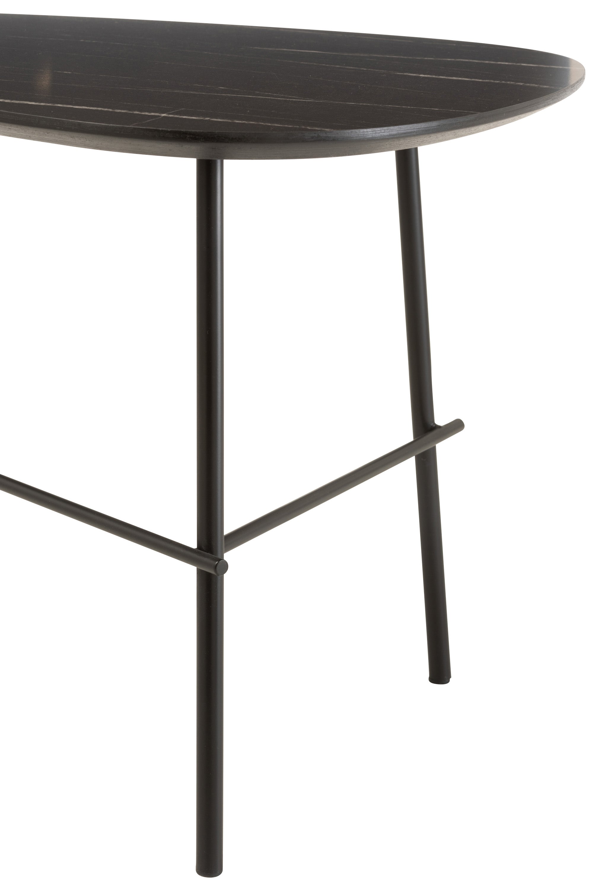 BEISTELLTISCH MARMOR BEDRUCKT MDF/METALL SCHWARZ (60x52x50cm)