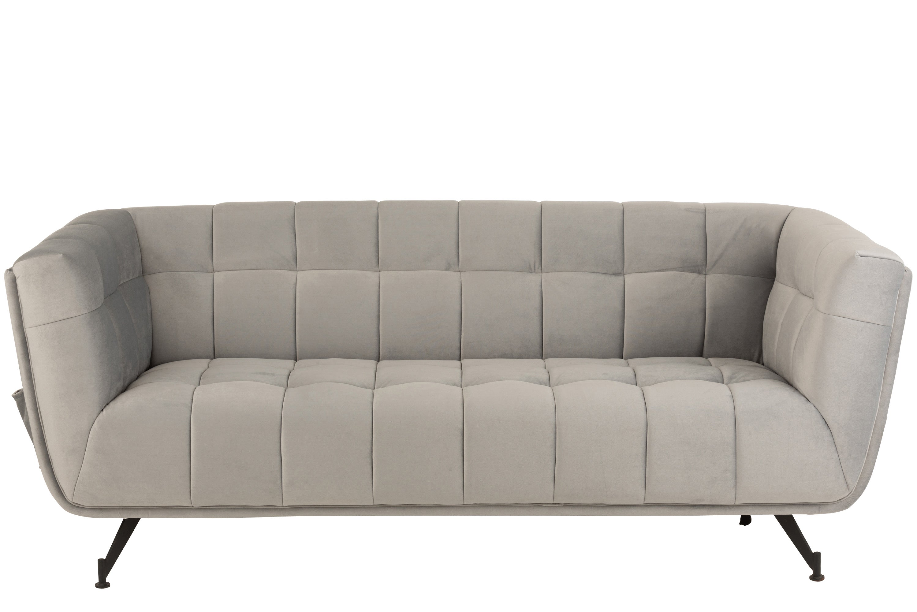 SOFAS 3-SITZER TEXIL/HOLZ/METALL HELL GRAU (207x82x78cm)