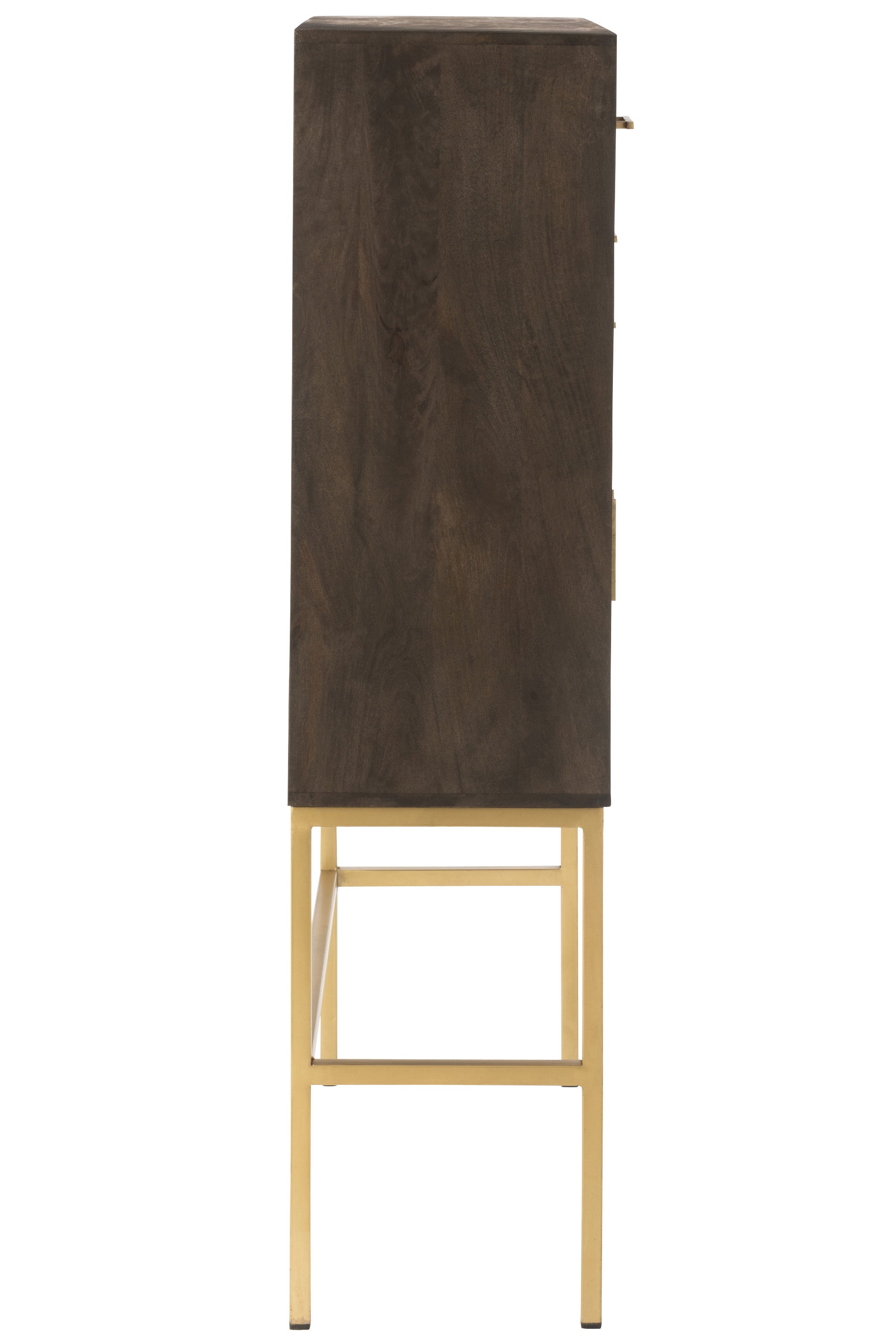 HIGHBOARD JANIS MANGOHOLZ/METALL BRAUN/GOLD (98x38,5x153cm)