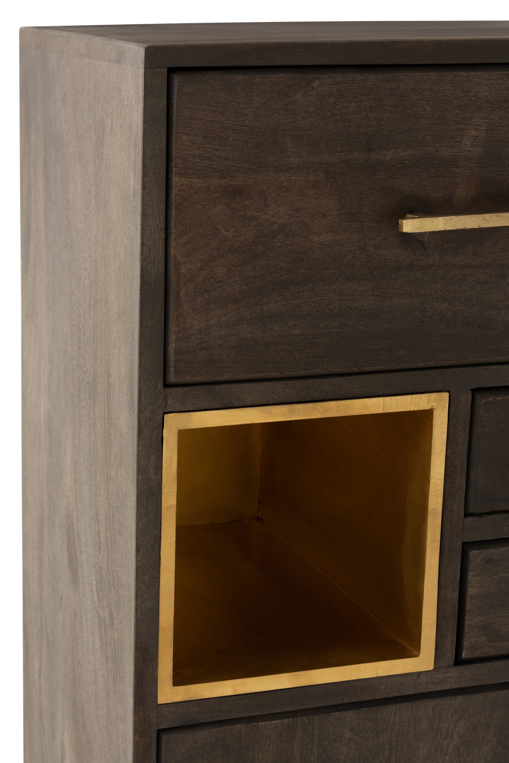 HIGHBOARD JANIS MANGOHOLZ/METALL BRAUN/GOLD (98x38,5x153cm)