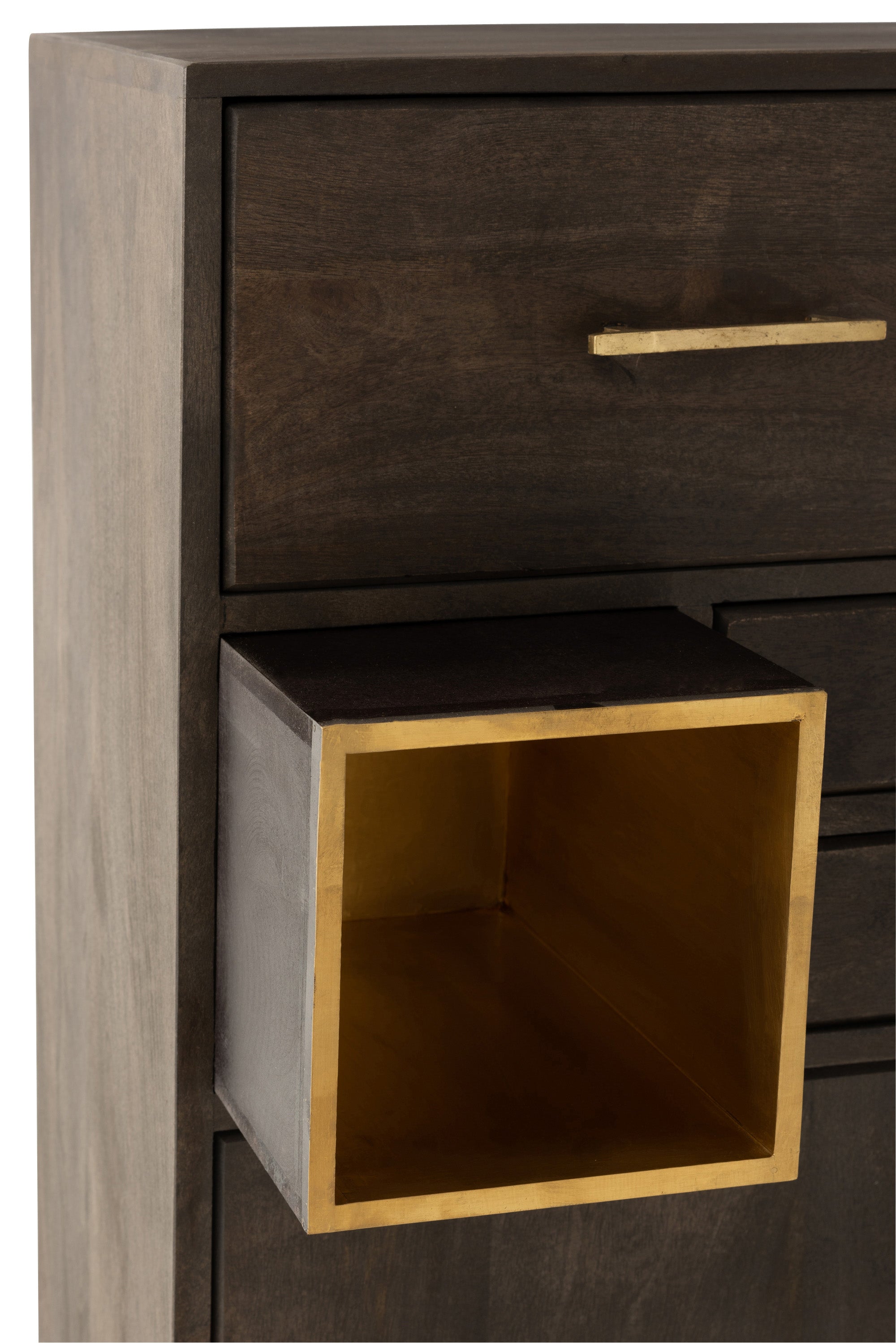 HIGHBOARD JANIS MANGOHOLZ/METALL BRAUN/GOLD (98x38,5x153cm)