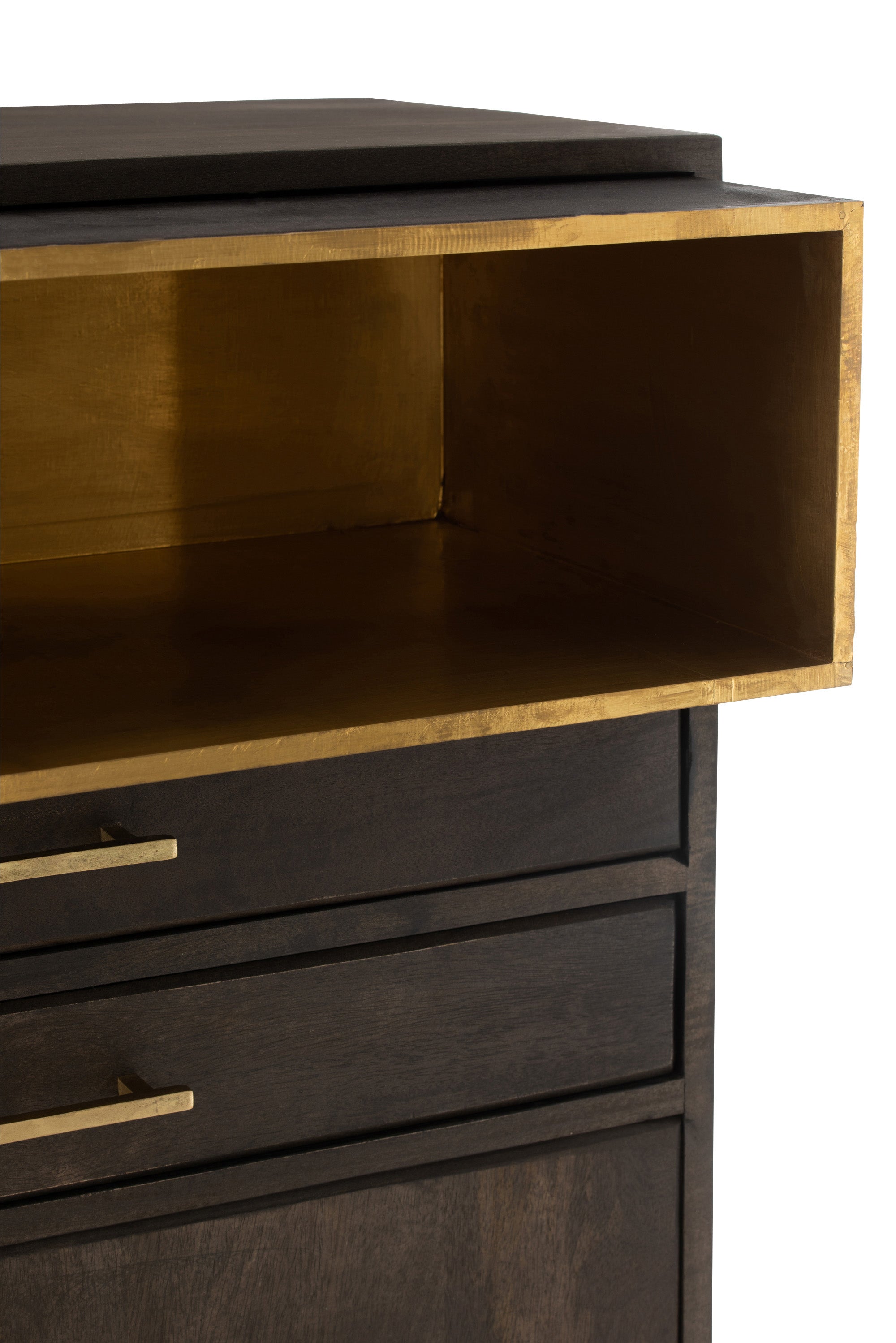 HIGHBOARD JANIS MANGOHOLZ/METALL BRAUN/GOLD (98x38,5x153cm)