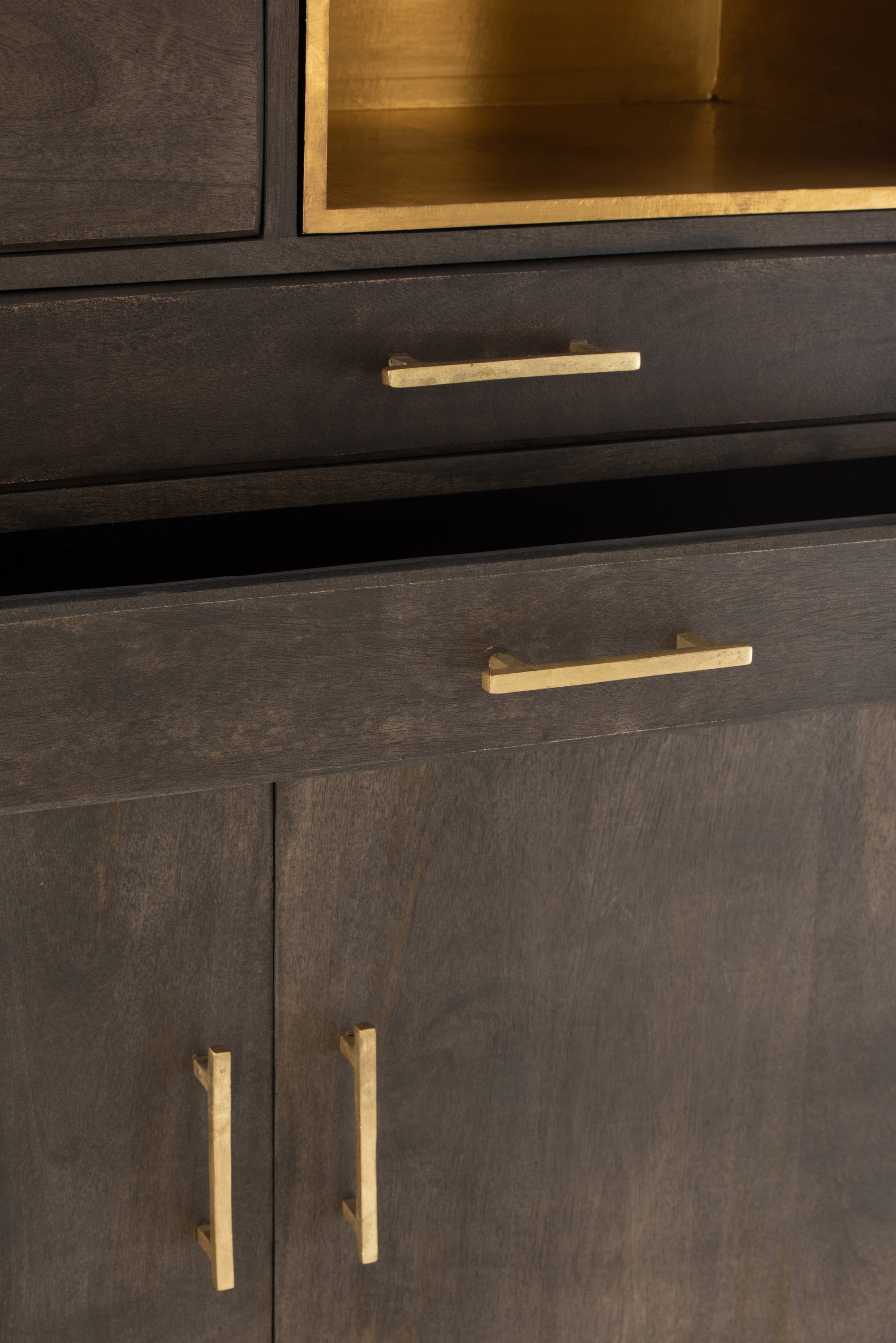 HIGHBOARD JANIS MANGOHOLZ/METALL BRAUN/GOLD (98x38,5x153cm)