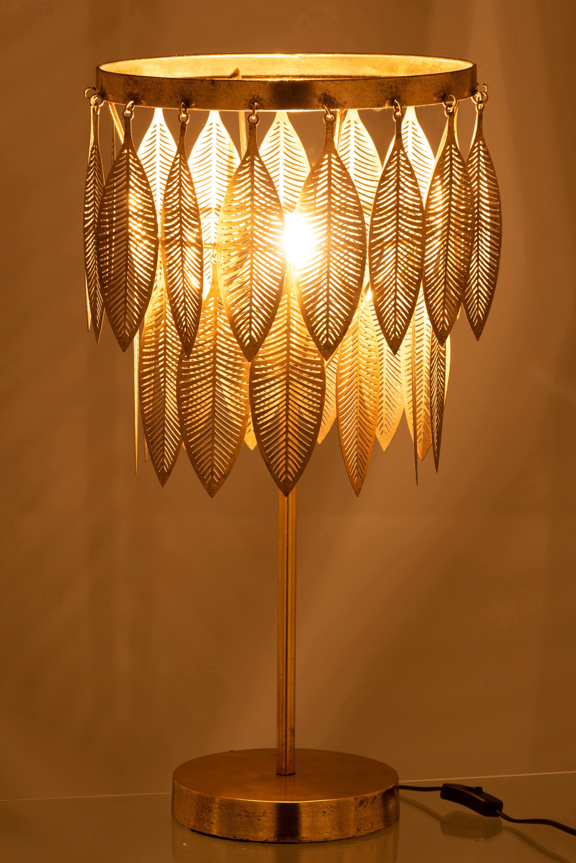 TISCHLAMPE BLÄTTER METALL GOLD