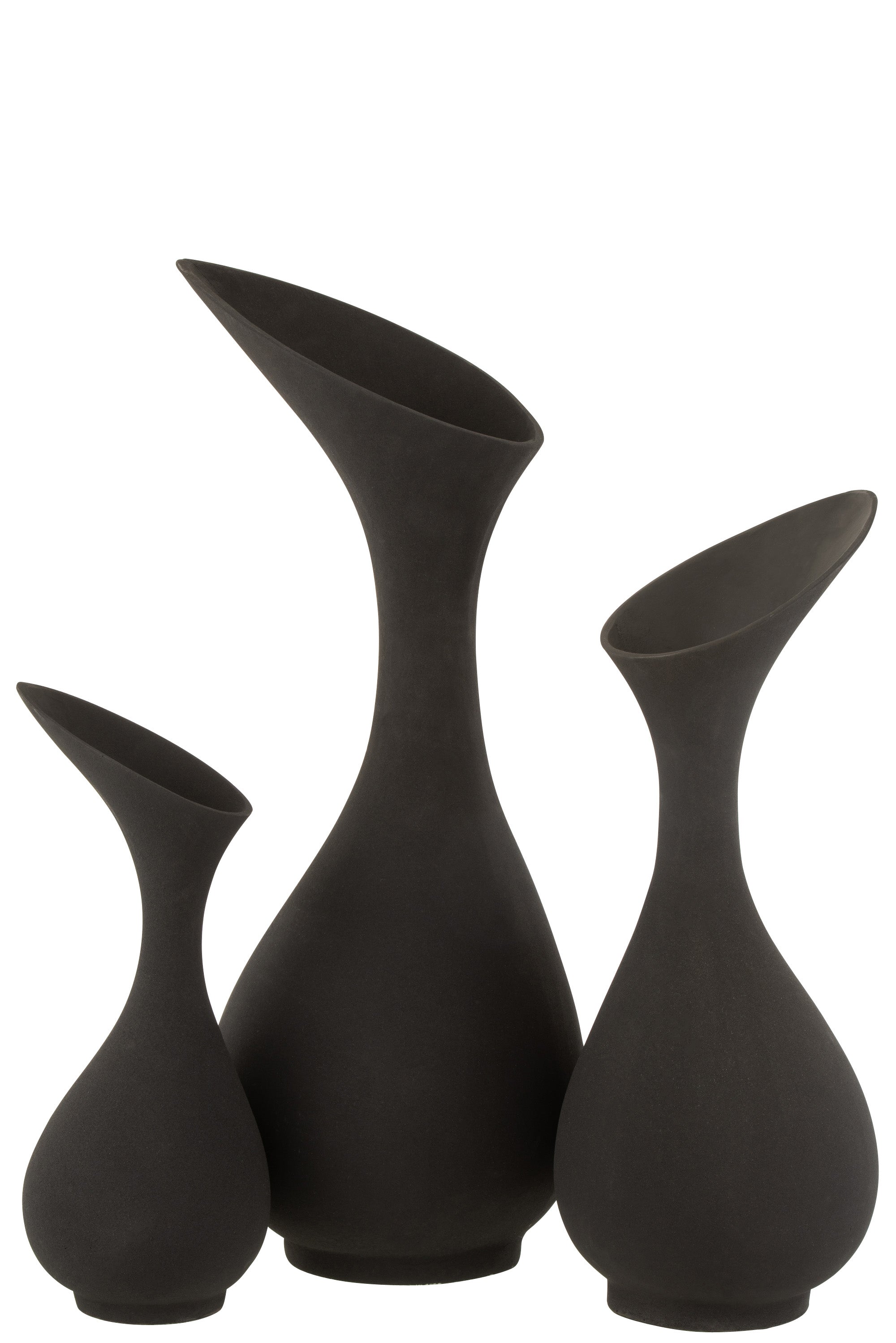 VASE OLIVIA ALUMINIUM SCHWARZ GRÖSSE L (32x30x77cm)