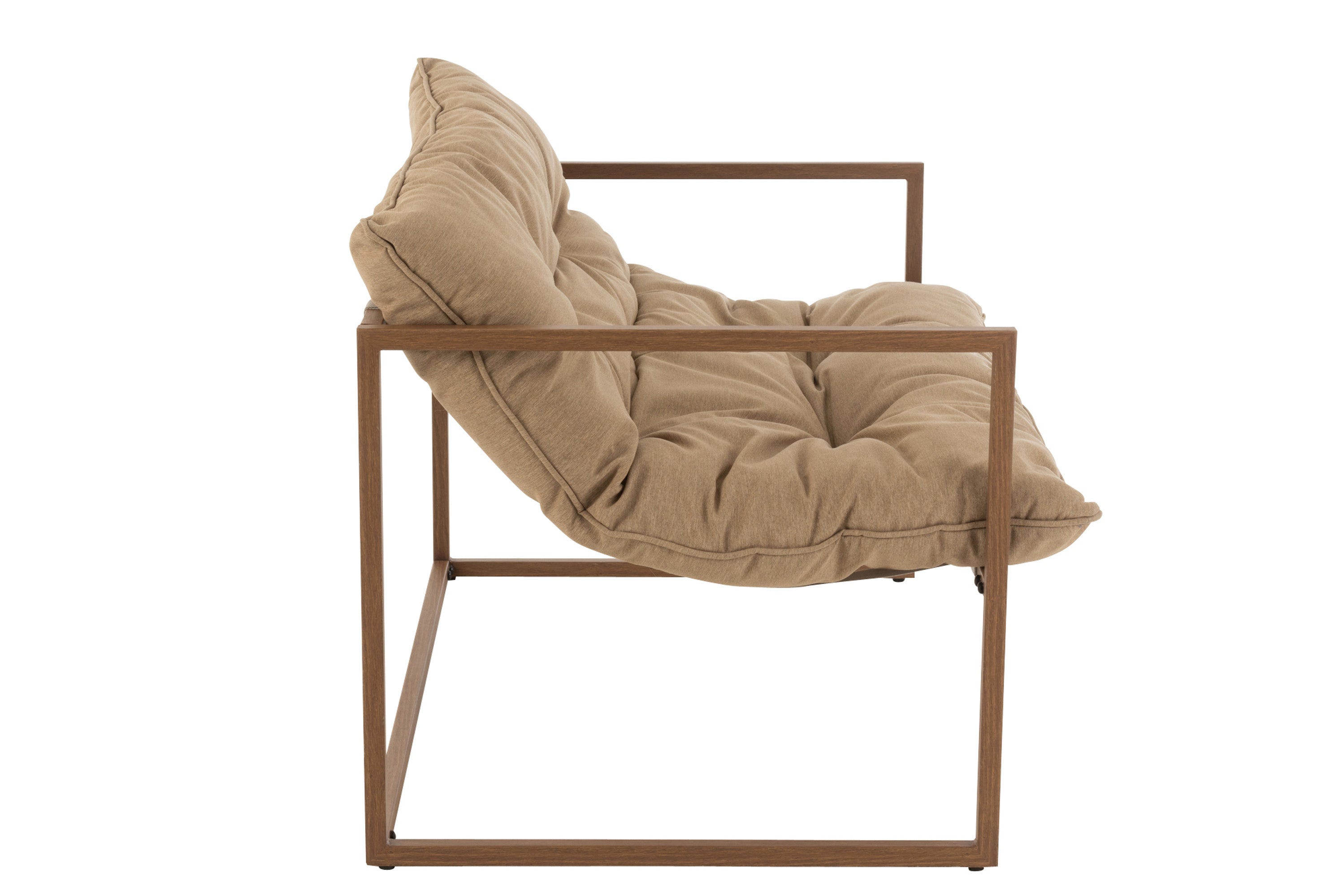 Sehr schickes Sofa für 2 Personen, Material: Eisen, Polyester, Baumwolle, beige/dunkelbraun