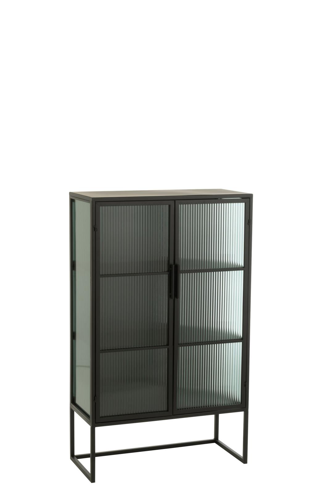 HIGHBOARD 2 TÜREN METALL/GLAS SCHWARZ