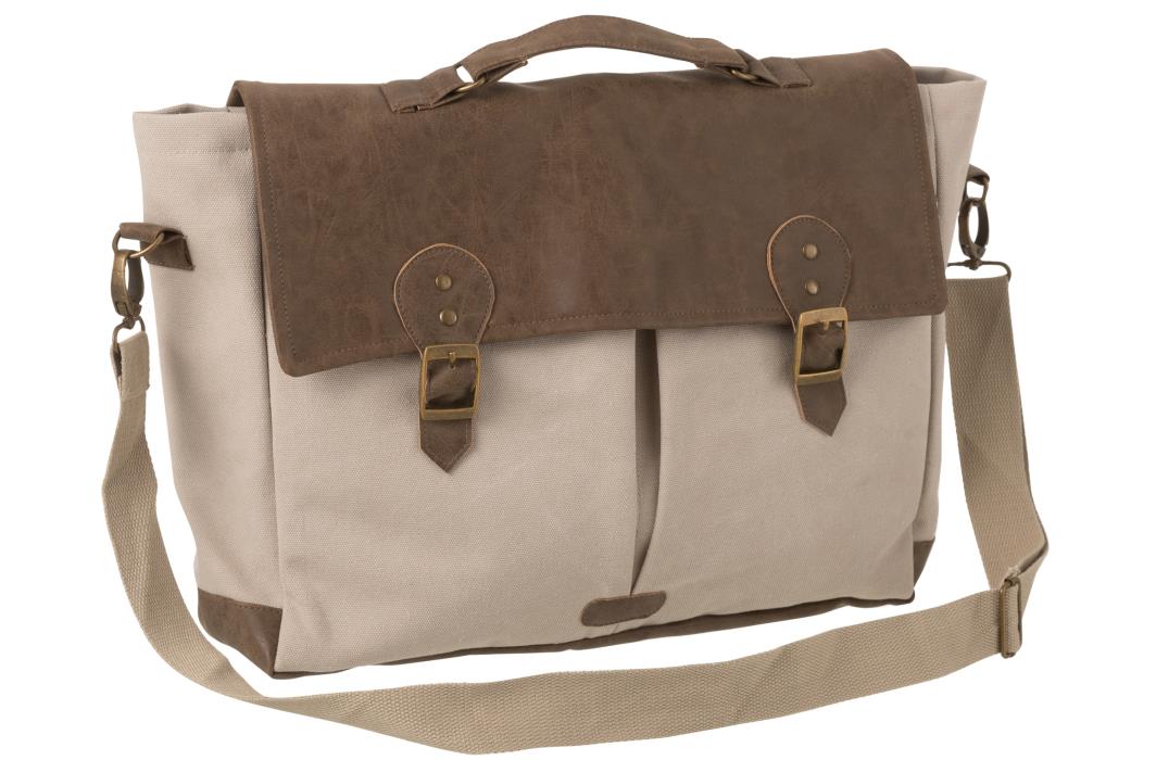 SCHULTASCHE MIT GÜRTEL TEXTIL BEIGE