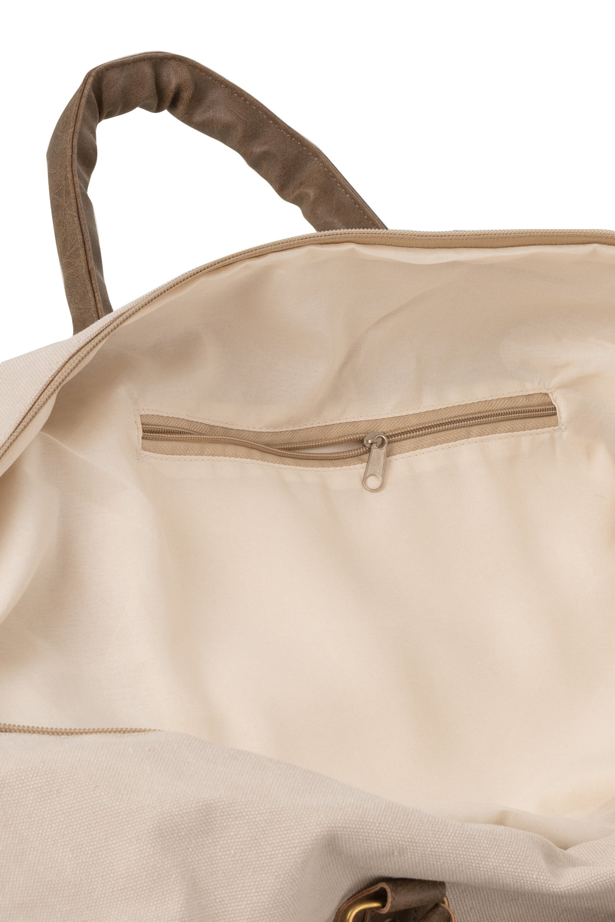 REISETASCHE MIT GÜRTEL TEXTIL BEIGE