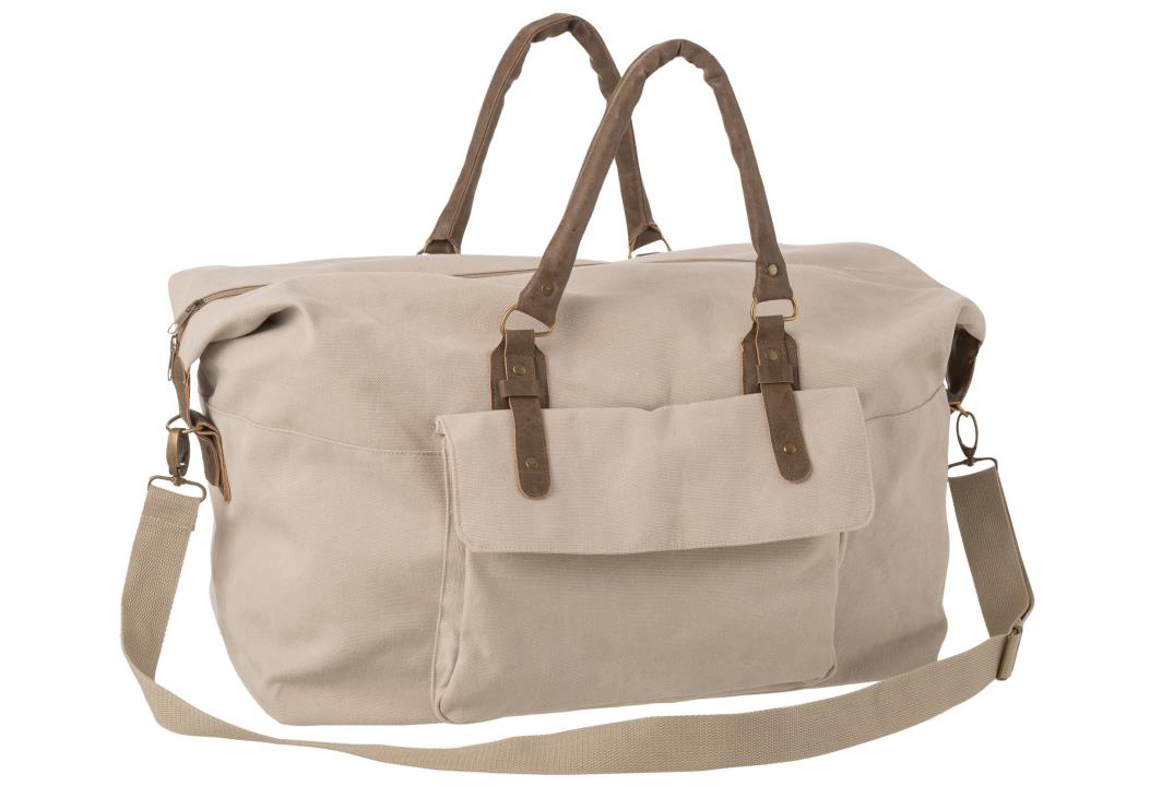 REISETASCHE MIT GÜRTEL TEXTIL BEIGE