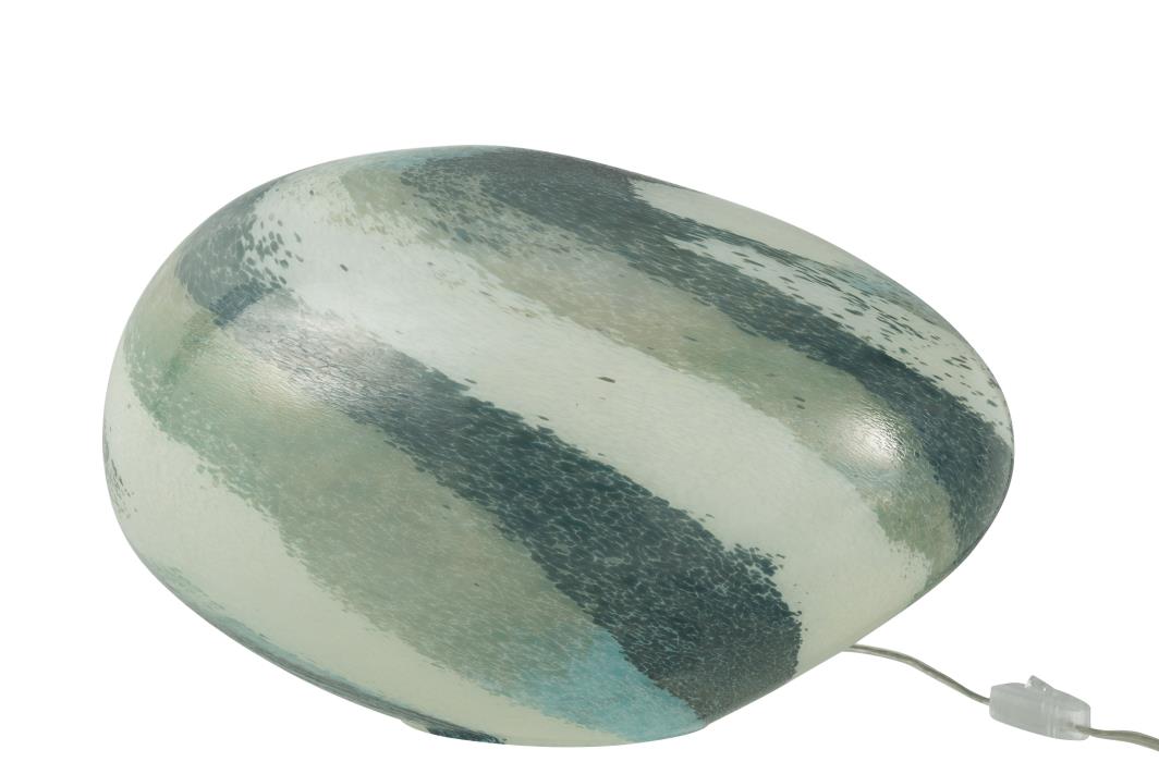 LAMPE DANY LINIEN OVAL GLAS BLAU-GRÜN