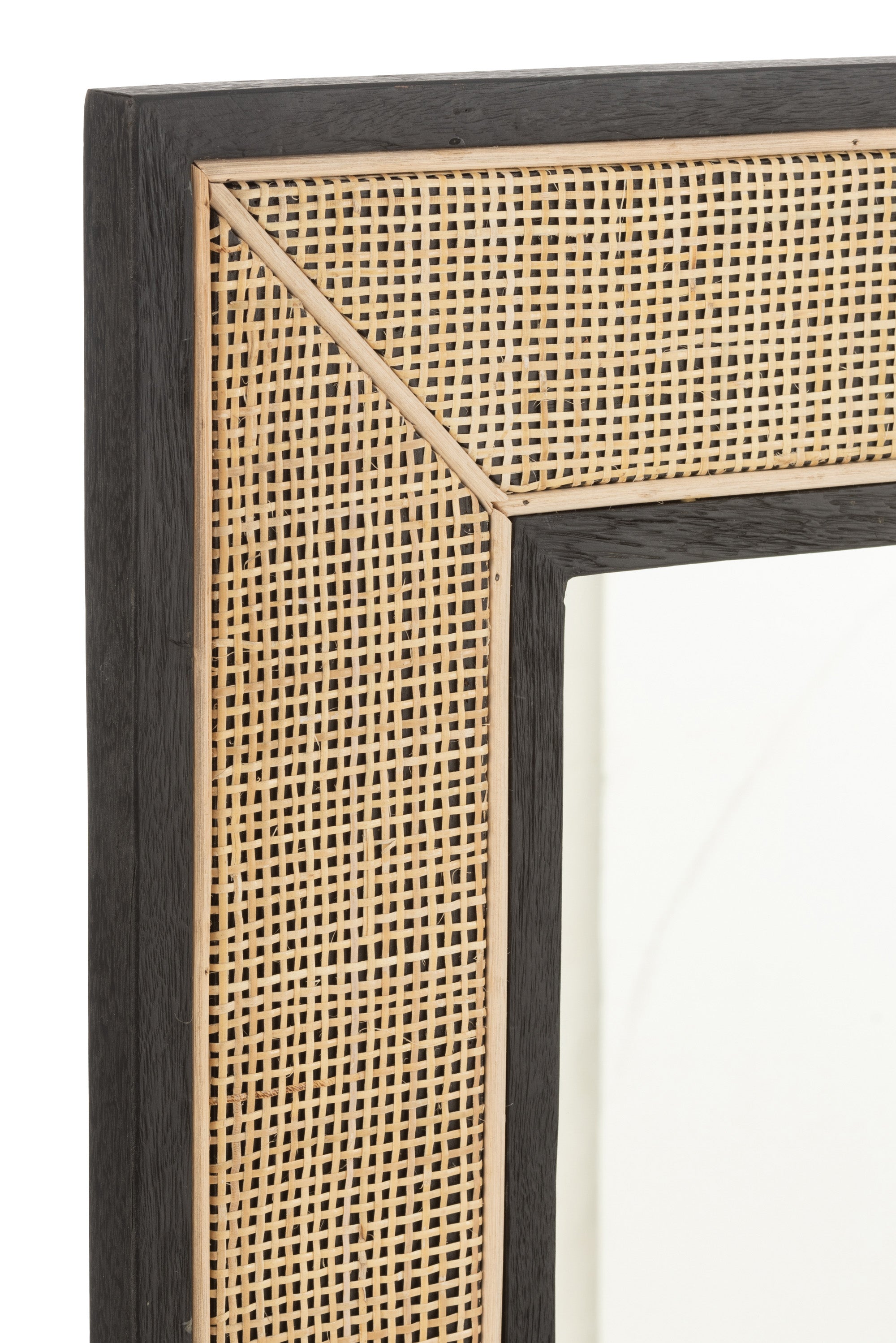 SPIEGEL MOLLY EXOTISCHES HOLZ/SCHWARZ RATTAN MEDIUM