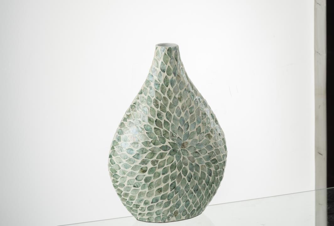 VASE ALPHA PERLE HELL BLAU