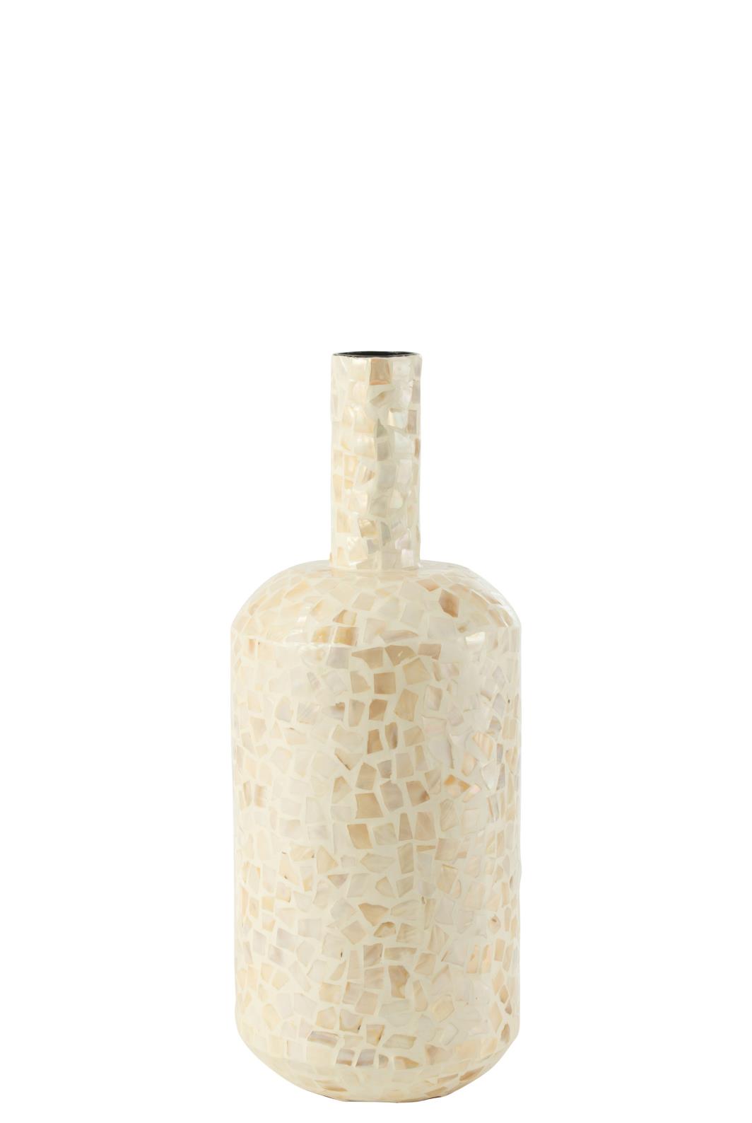 VASE NUYE FLASCHE MUSCHELN/PAPIER ELFENBEIN