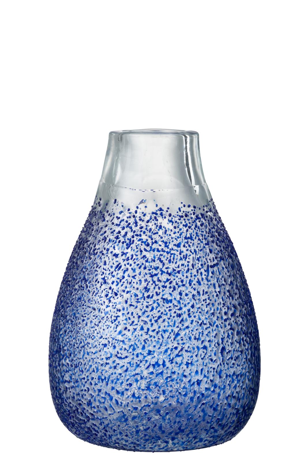 VASE SANTORINI GLAS BLAU LARGE