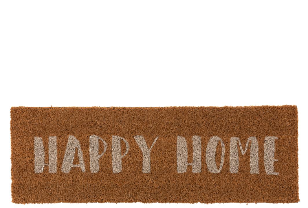 FUSSMATTE HAPPY HOME KOKOS NATUR/WEISS