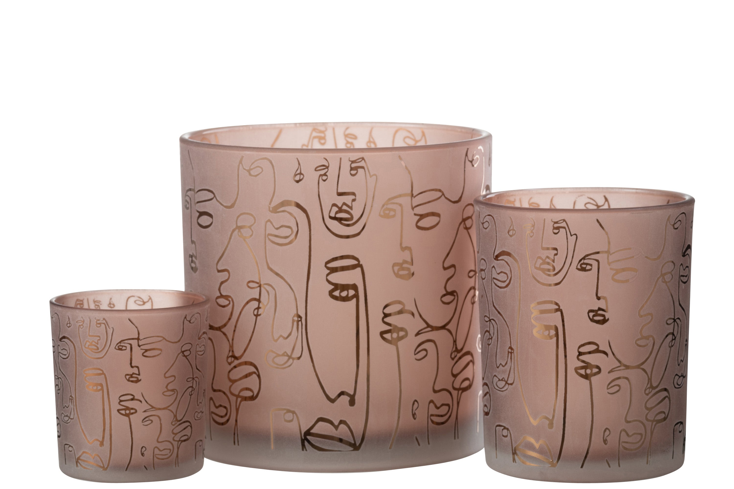 WINDLICHT HAPPY FACES GLAS TERRACOTTA LARGE