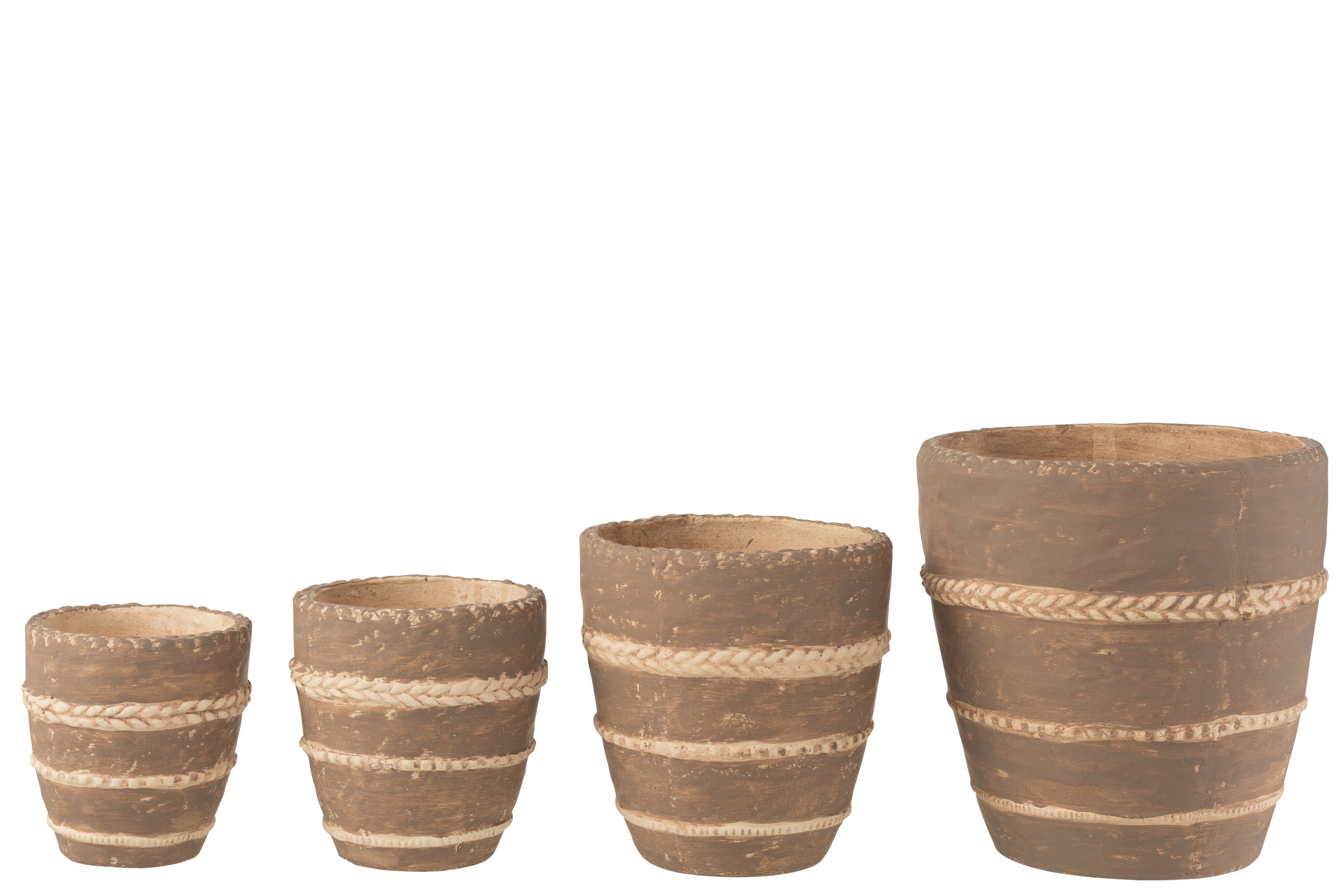 BLUMENTOPF GEFLOCHTEN TERRACOTTA BRAUN EXTRA LARGE