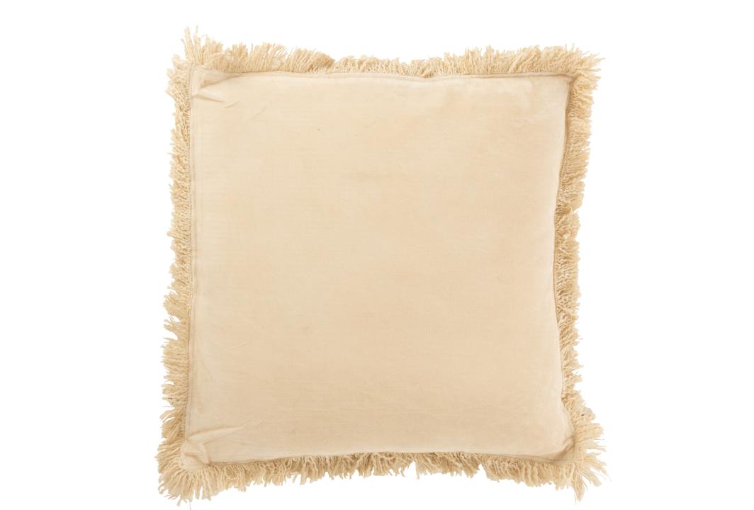 KISSEN FRANSEN BAUMWOLLE VELOURS BEIGE