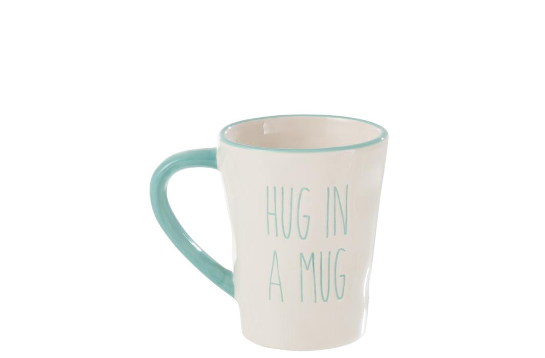 BECHER HUG IN MUG KERAMIK BLAU/WEISS