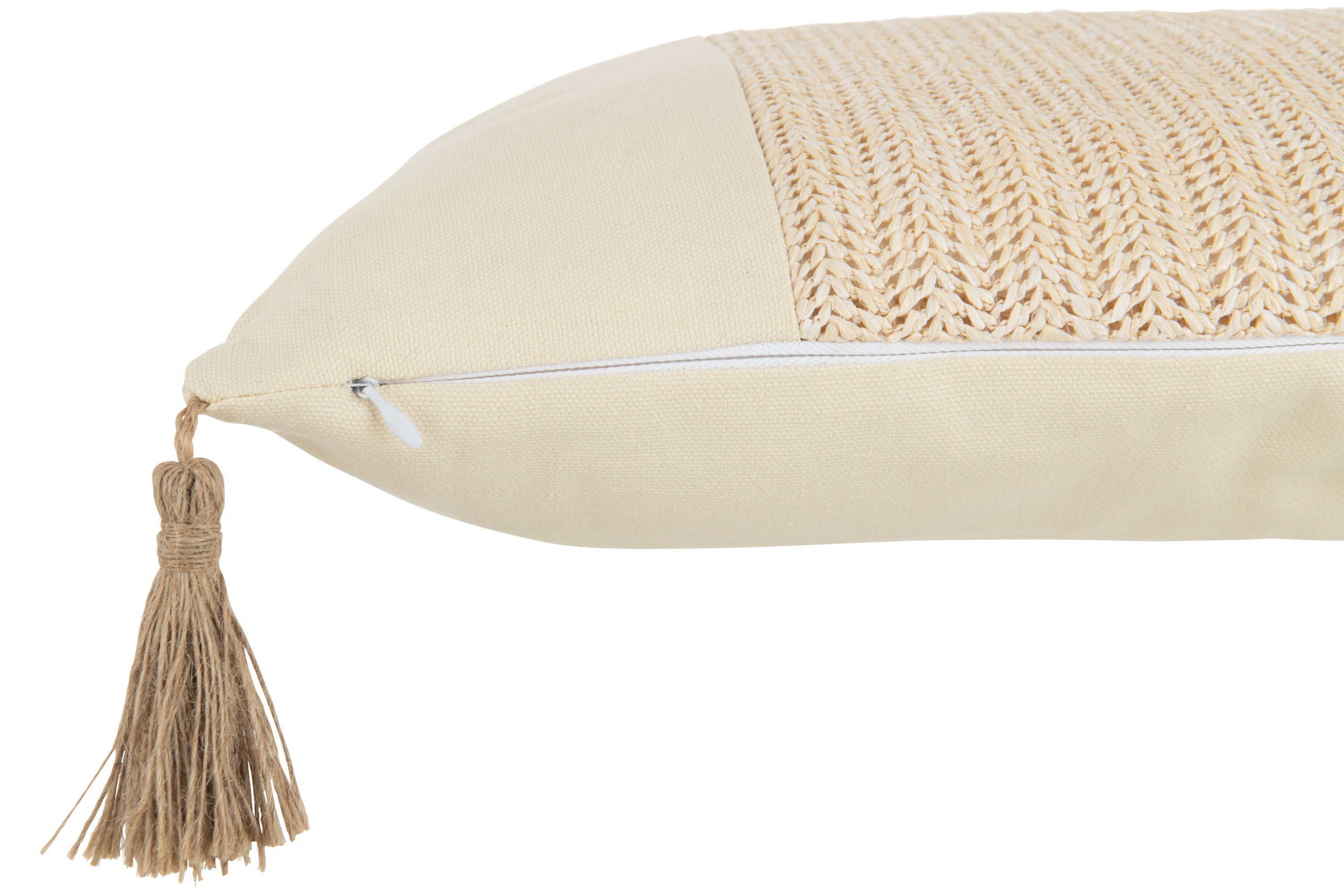 KISSEN GEWOBEN VIERECKIG POLYESTER BEIGE