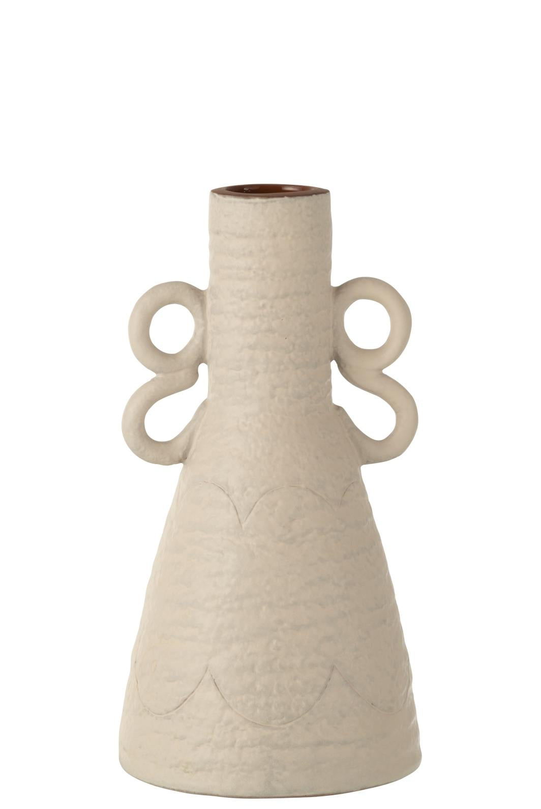 VASE HANDGRIFF DOPPEL TERRACOTTA BEIGE