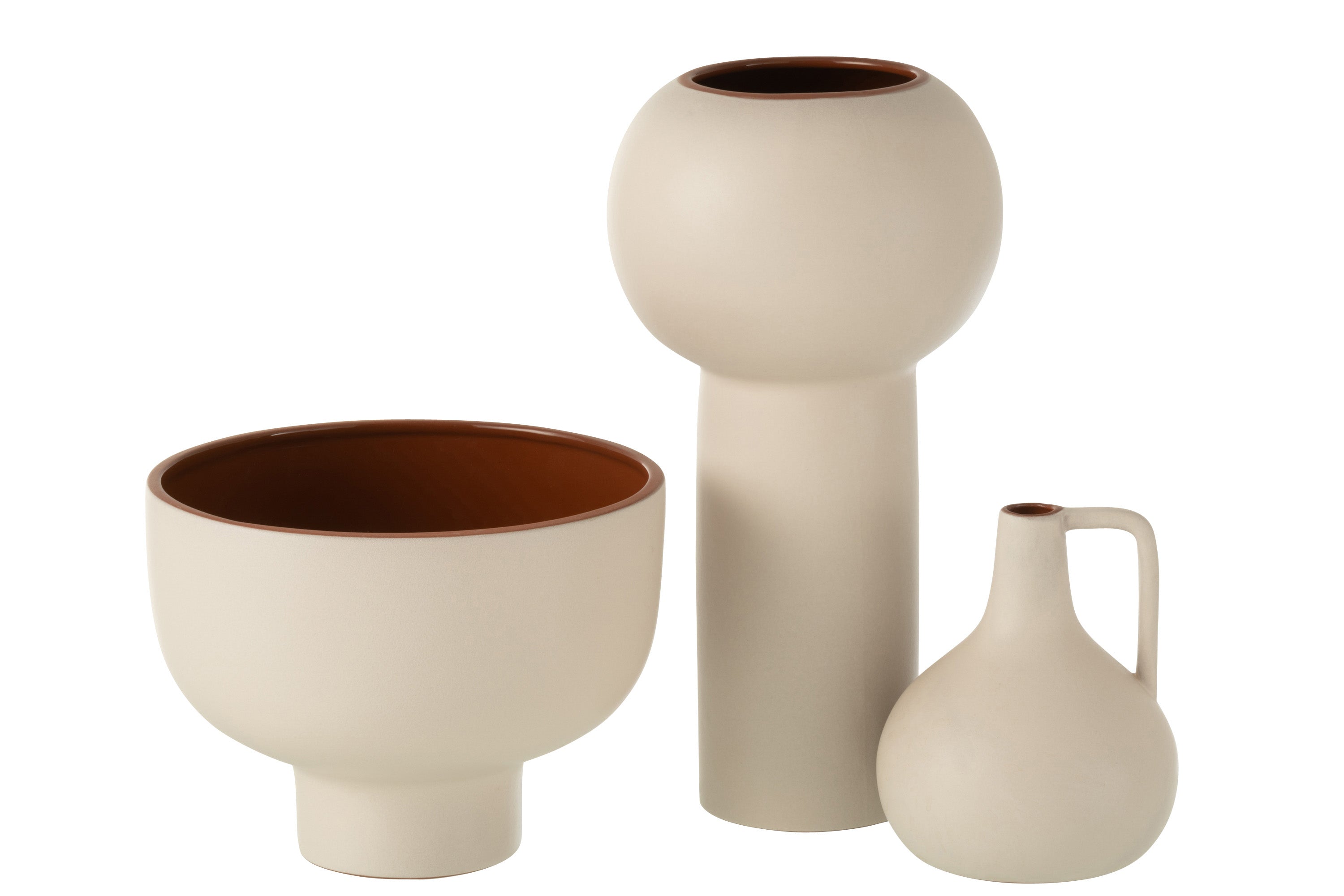 VASE KUGEL TERRACOTTA BEIGE