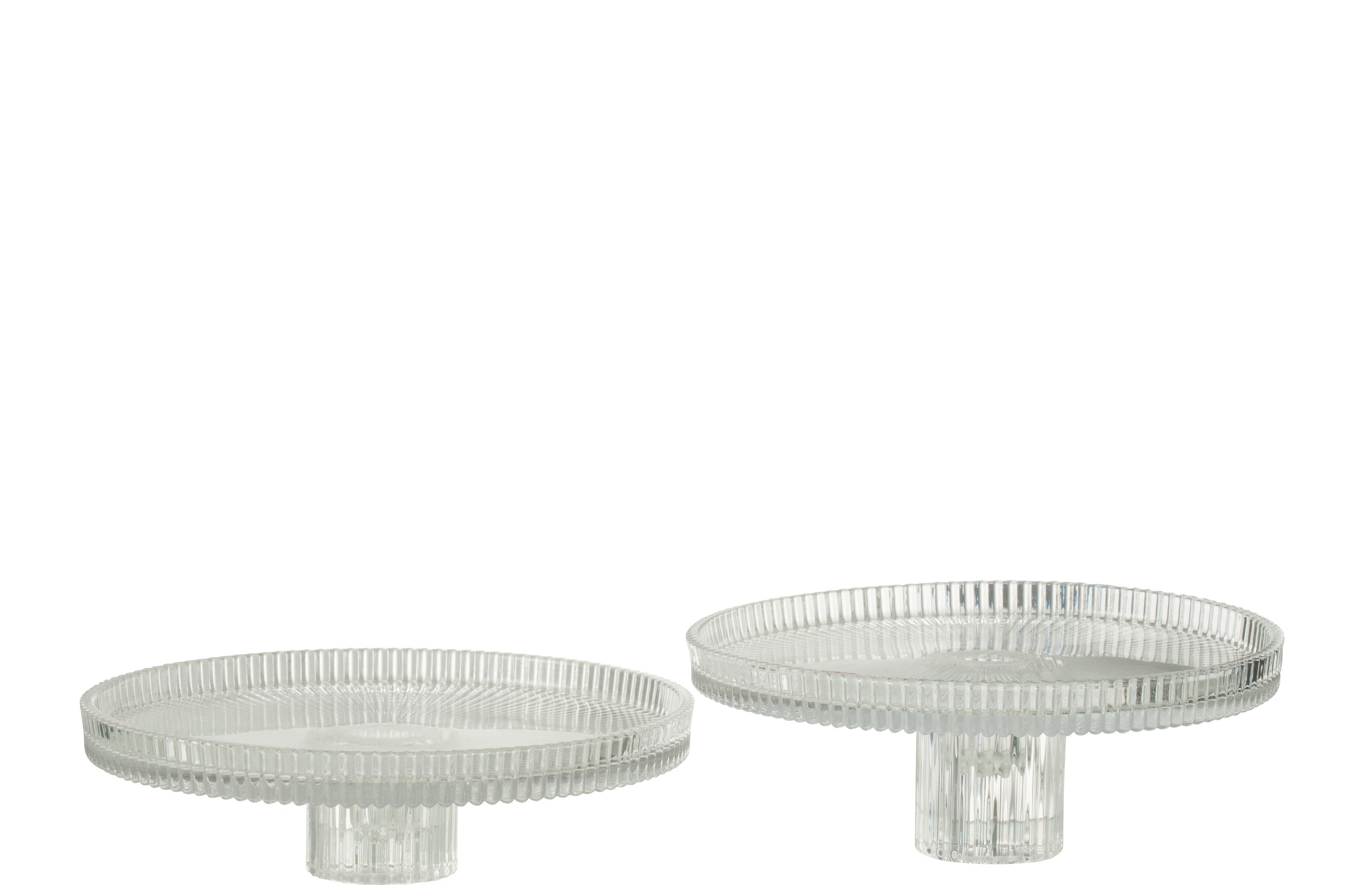 2ER SET TORTENPLATTEN MIC GESCHLIFFENES GLAS TRANSPARENT