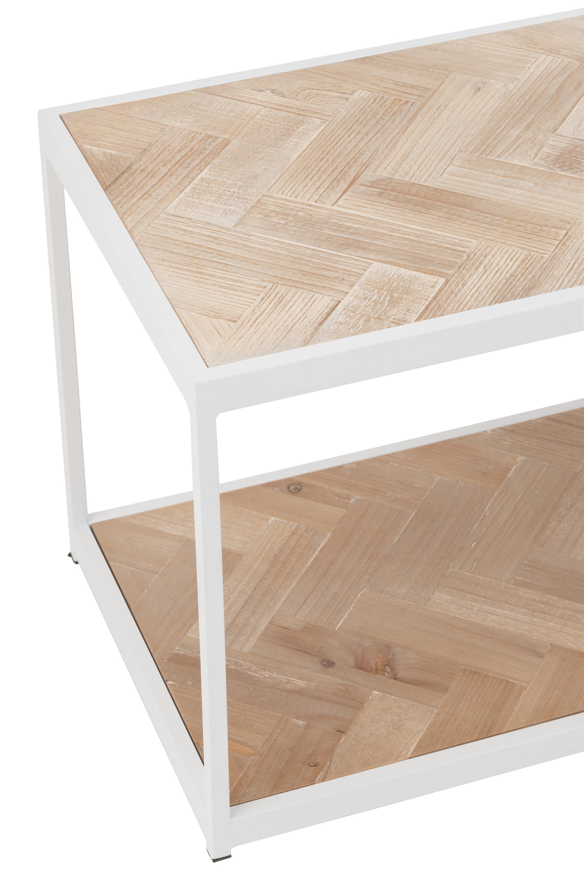 COUCHTISCH ZIGZAG HOLZ/METALL NATUR/WEISS