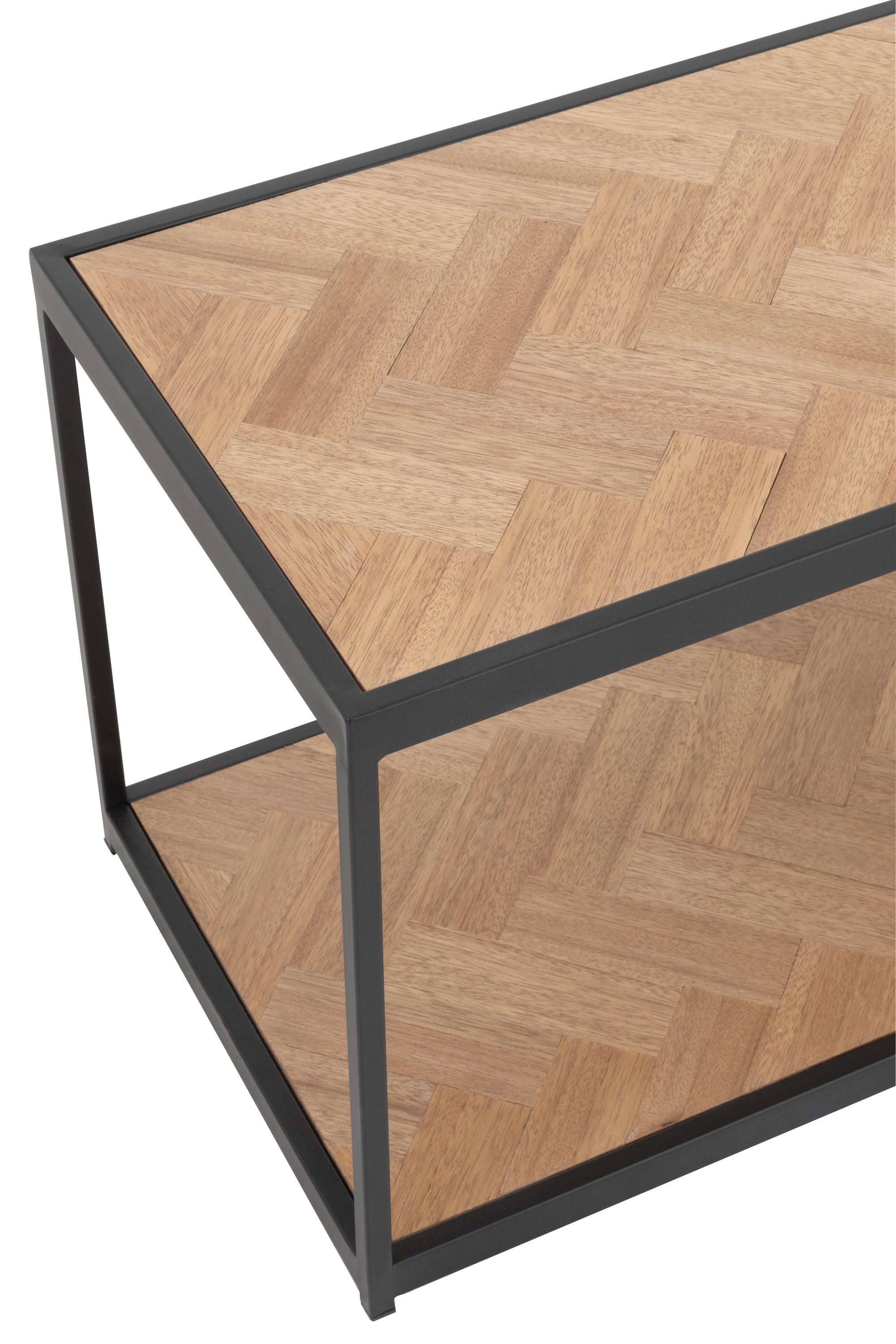 COUCHTISCH ZIGZAG HOLZ/METALL NATUR/SCHWARZ