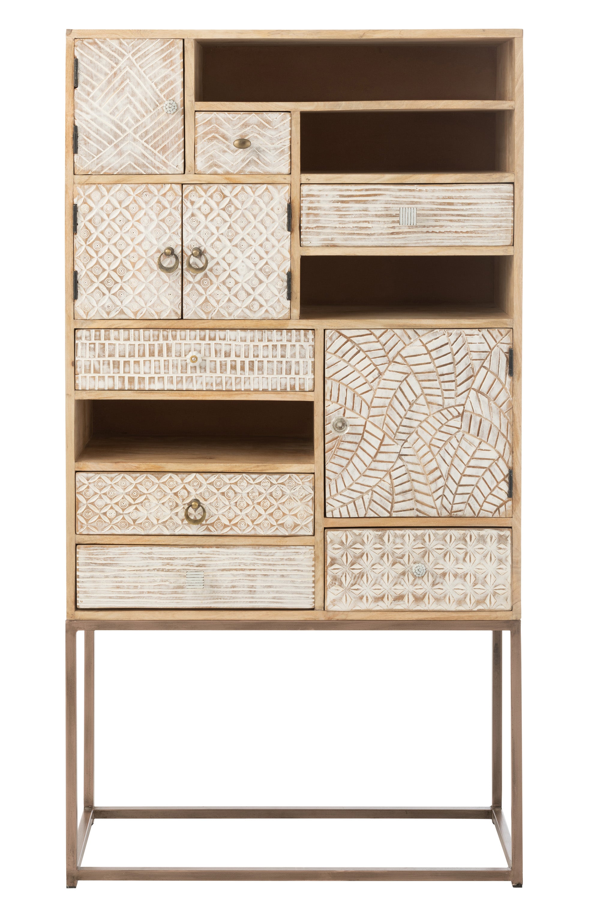 HIGHBOARD DER SERIE MUSTER MANGOHOLZ/EISEN BEIGE