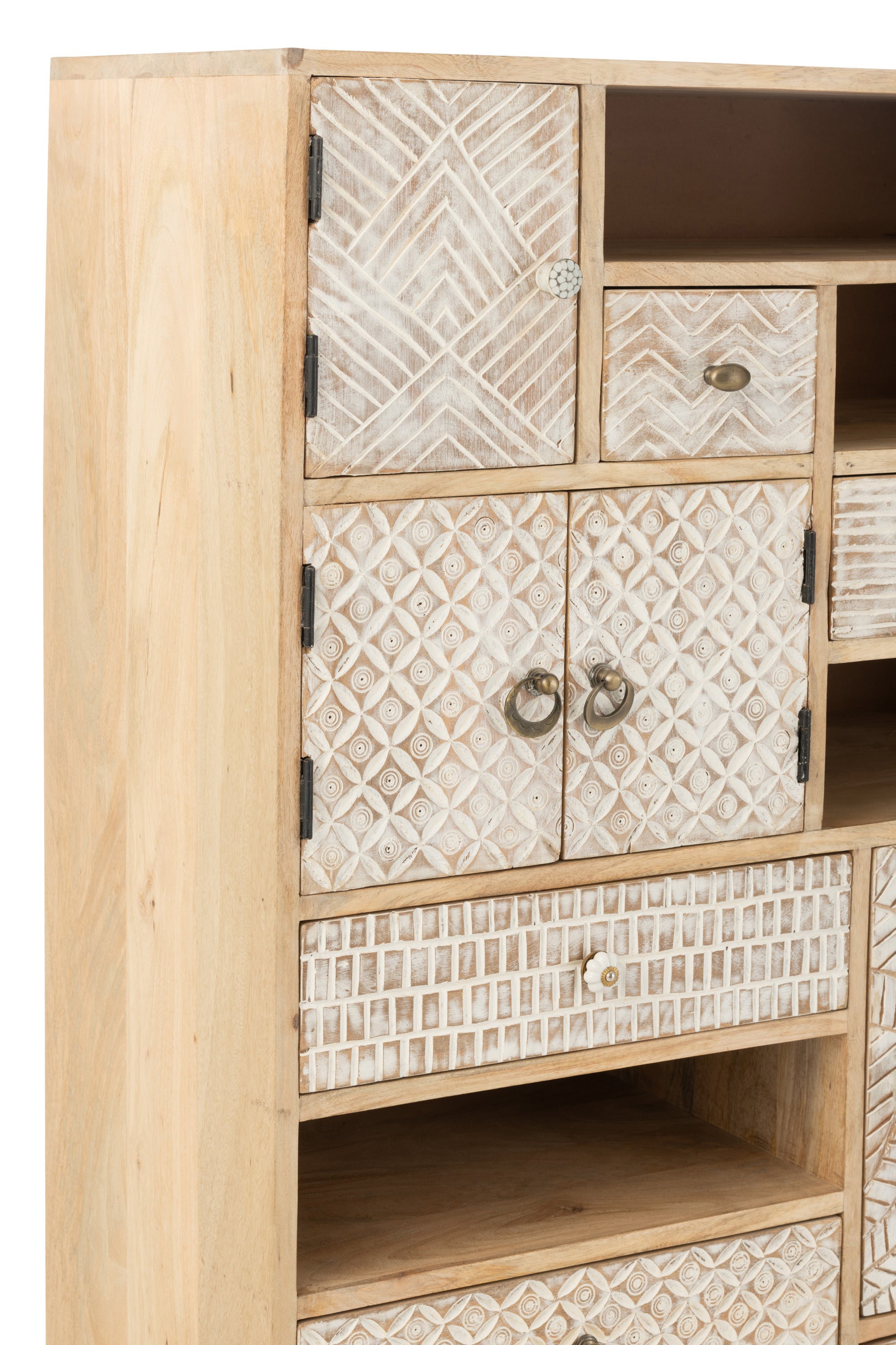 HIGHBOARD DER SERIE MUSTER MANGOHOLZ/EISEN BEIGE