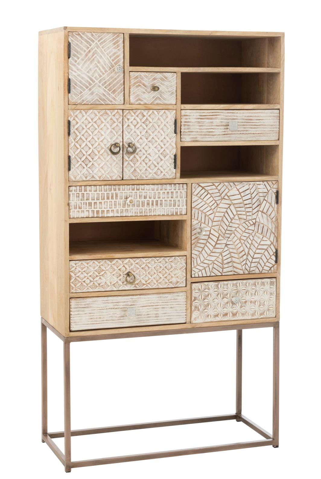 HIGHBOARD DER SERIE MUSTER MANGOHOLZ/EISEN BEIGE