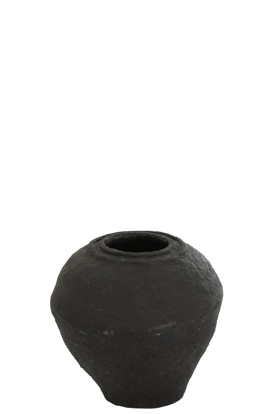 VASE PAPPMACHE SCHWARZ SMALL