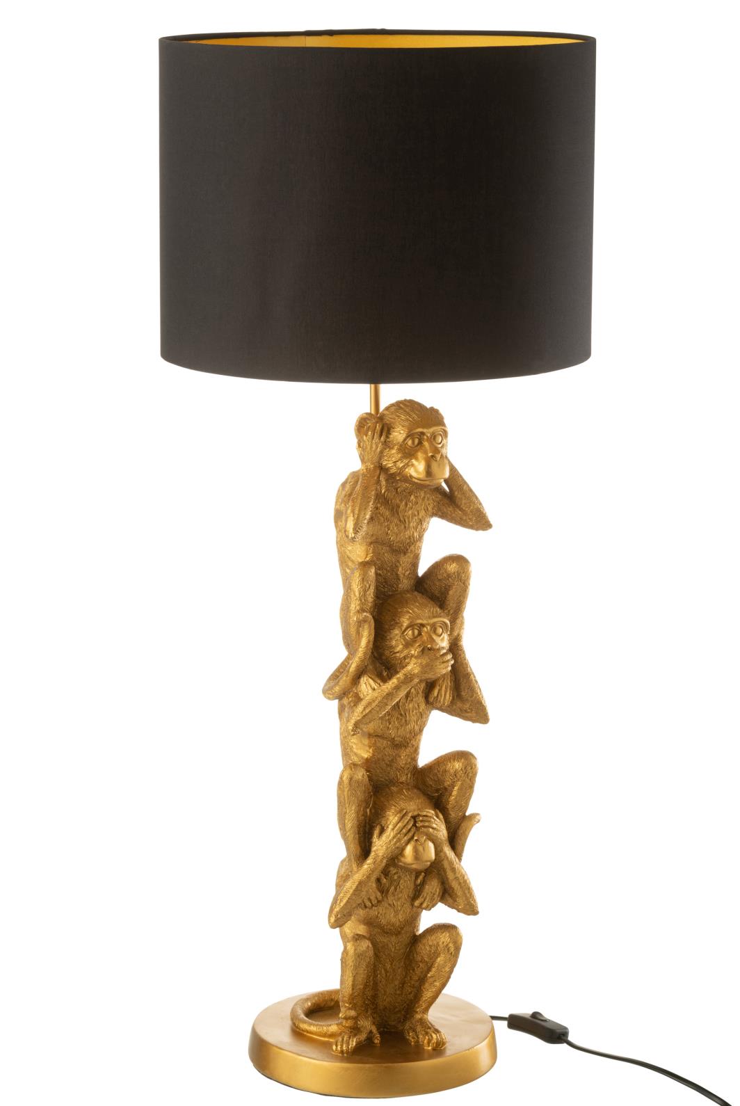 TISCHLAMPE AFFE NCHT SEHEN/NICHT HÖREN/SCHWEIGEN POLYRESIN GOLD