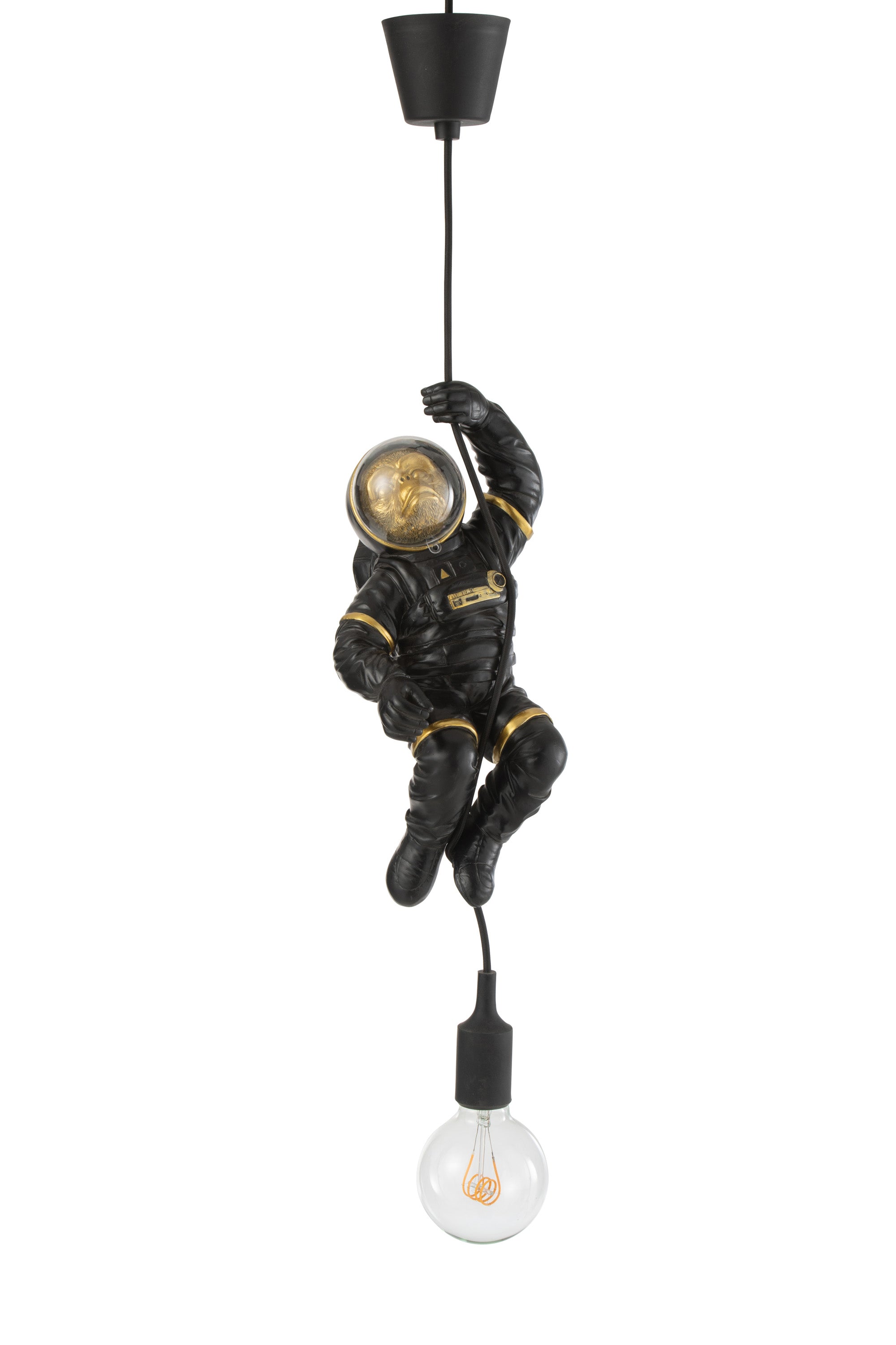 LEUCHTER ASTRONAUT POLYRESIN SCHWARZ/GOLD